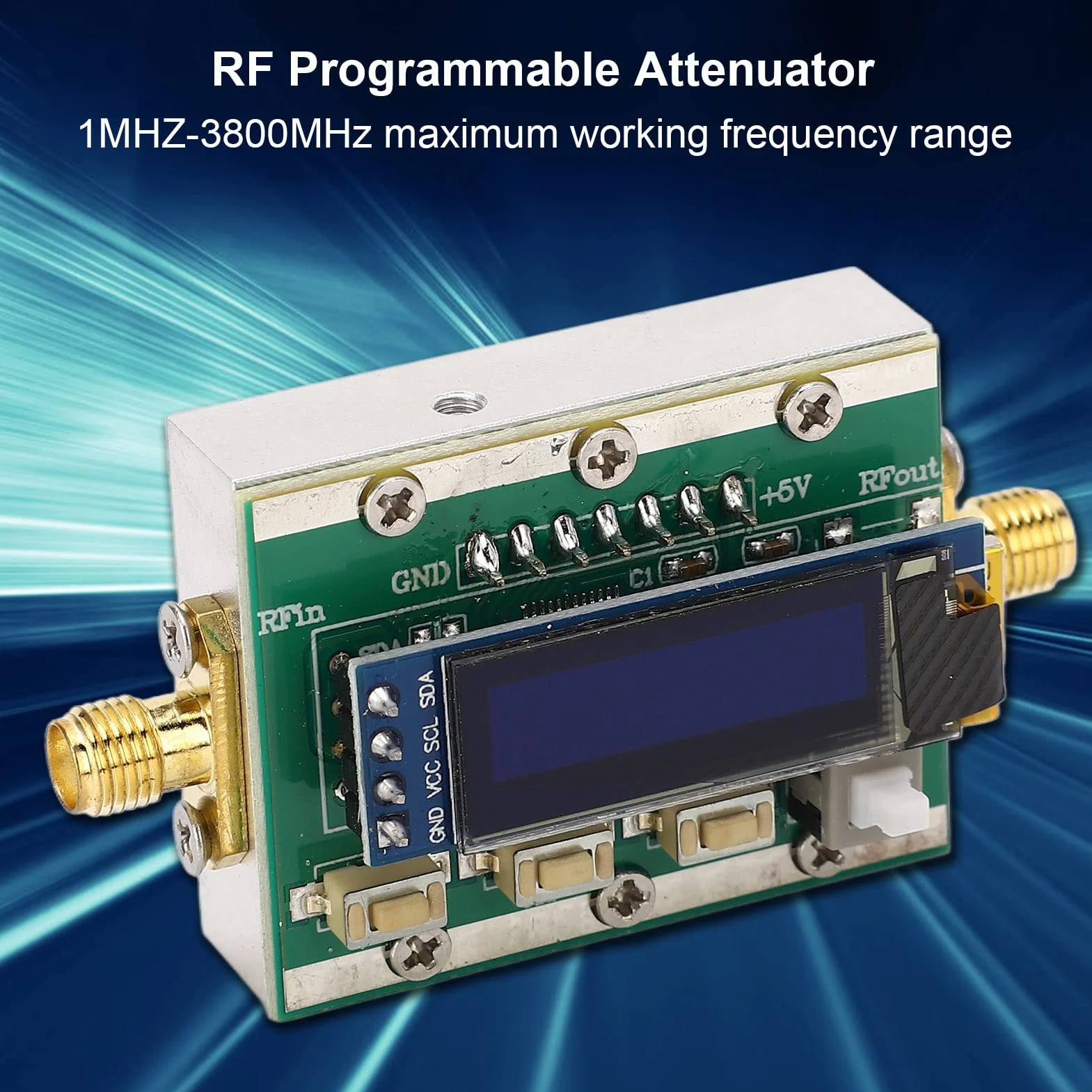 Módulo Atenuador de RF Digital, Interfaz Universal RP SMA, Baja Pérdida de Inserción con Cable USB