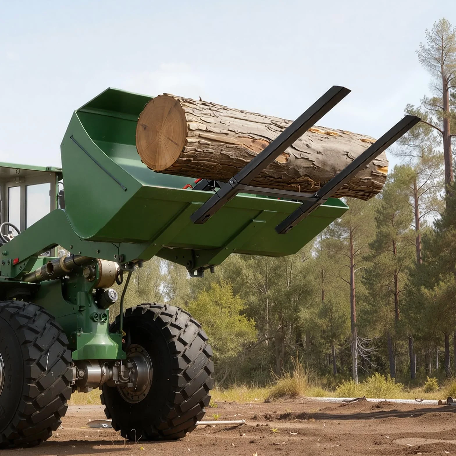 VEVOR Abrazadera de Horquillas de Tractor 1814 kg, Horquillas de Palé Longitud Total de 149 cm, con Barra Antivuelco y Barra Estabilizadora Ajustable, para Pala Cargadora, Minicargadora, Tractor