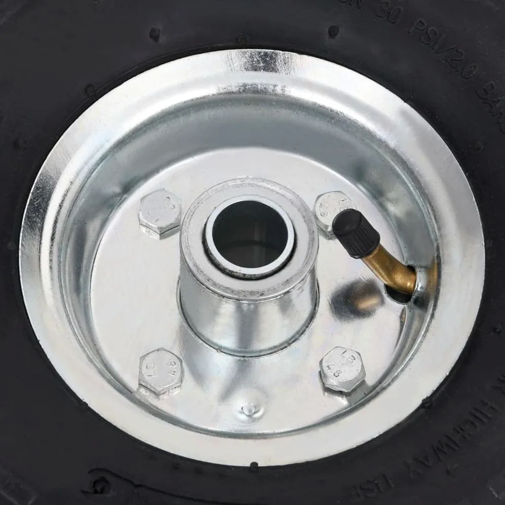 2 ruedas para carretilla, 2 unidades, 260 x 83 mm, goma 4,10 3,50-4, llanta de metal, resistente a pinchazos, 100 kg por rueda, para carretillas, carros de mano, carros de transporte, taller