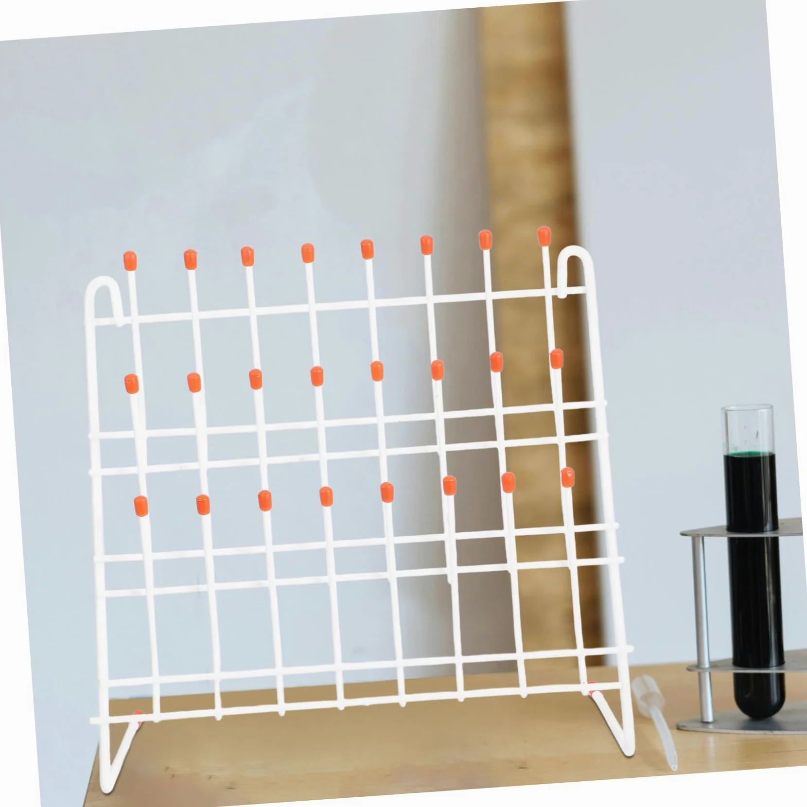 Hemobllo Soporte para Secado para Laboratorio Ensayo Hierro en de y E Tubos Blanco Ligero Fácil de Transportar Adecuado Laboratorios E Industrias
