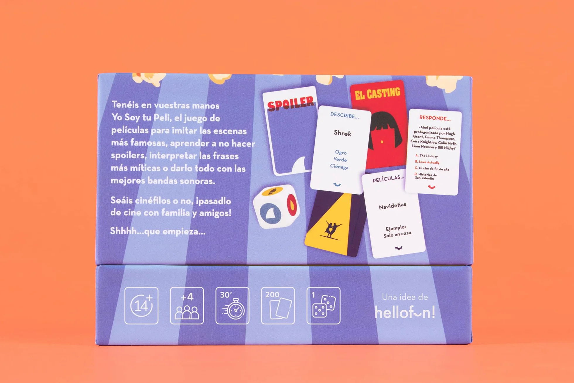 Hellofun! Juegos de Mesa Adultos YO Soy TU PELI | Juego de Cartas Películas | Actúa, tararea y adivina películas | 4 jugadores | 30 min