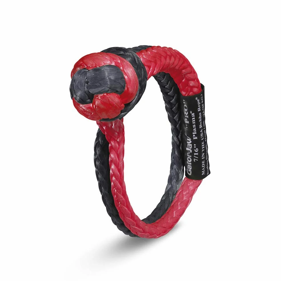 Bubba 176745PRO Gator-Jaw - Grillete sintético Suave (52,300 LB de Fuerza de Rotura), Color Rojo y Negro