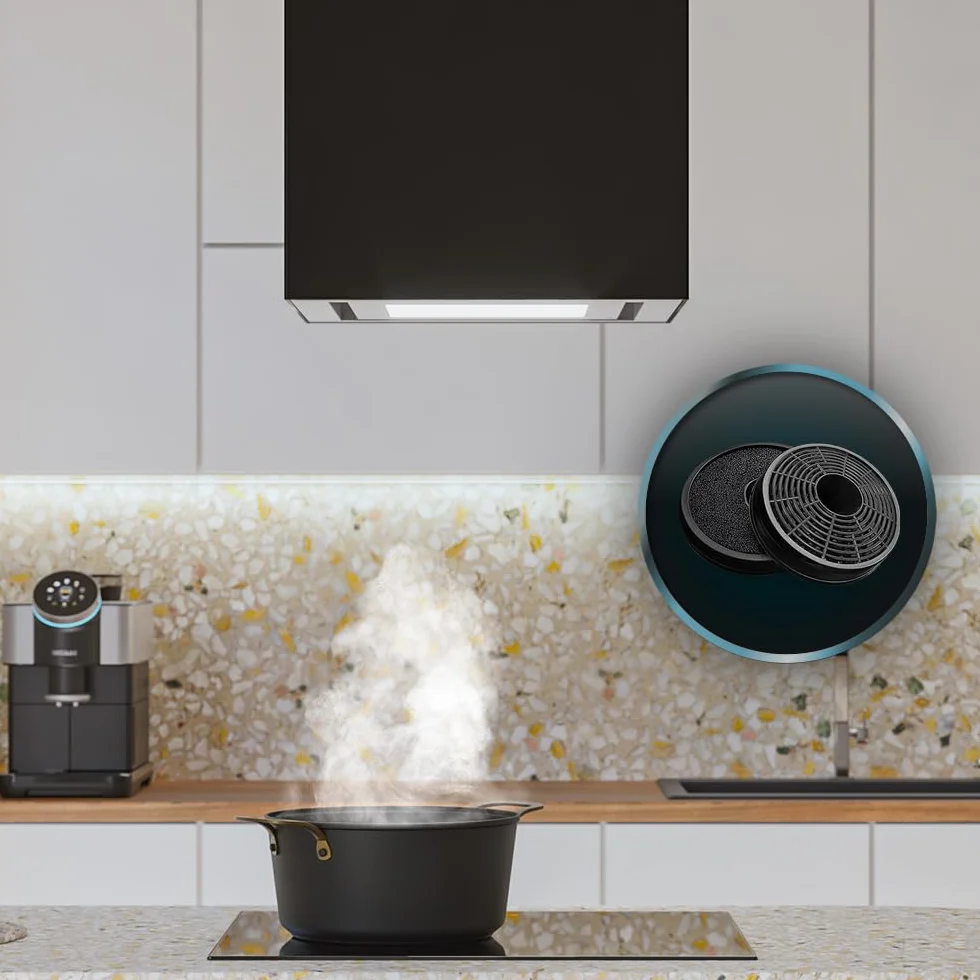 Cecotec Campana Extractora 44cm En Isla Cuadrada Bolero Flux Cct 448000 Glass Black A++ 800M3/H 210W