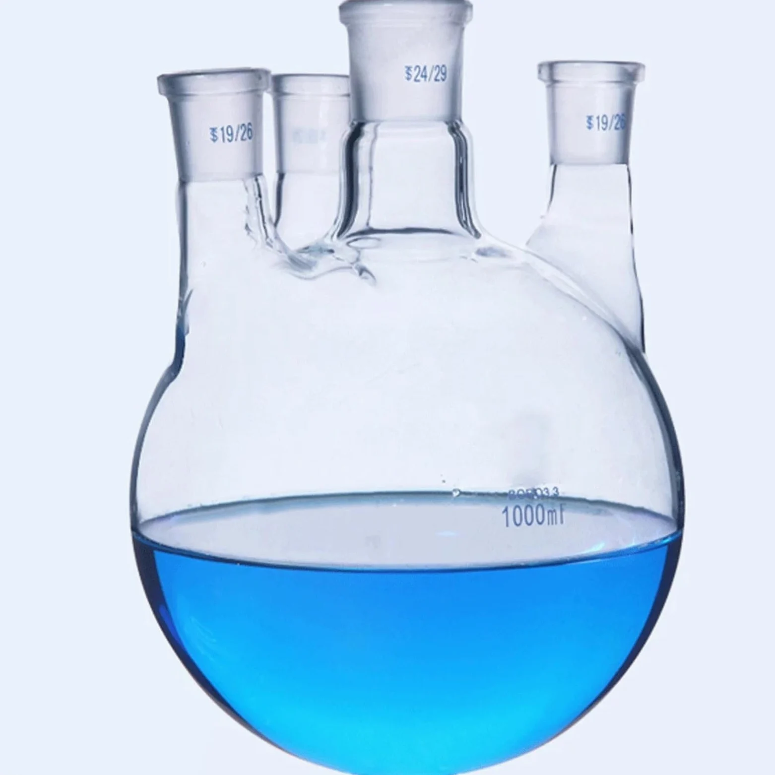 Matraz de vidrio para laboratorio, Matraz de reacción de vidrio de 4 cuellos for laboratorio, varios tamaños(1000ml 24 24 24 14)