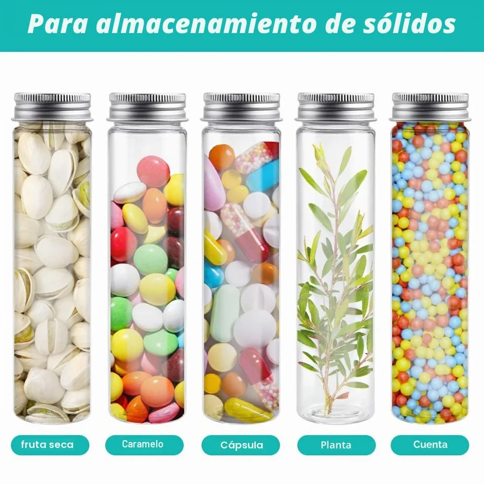 REFORUNG 12 PCS Tubos de Ensayo de Plástico 80ML con Tapa Transparente para Laboratorio