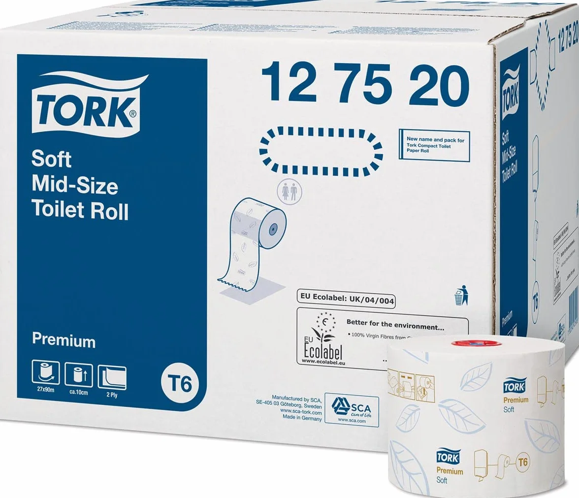 Tork papel higiénico suave de 127520, tamaño mediano (Pack de 27)