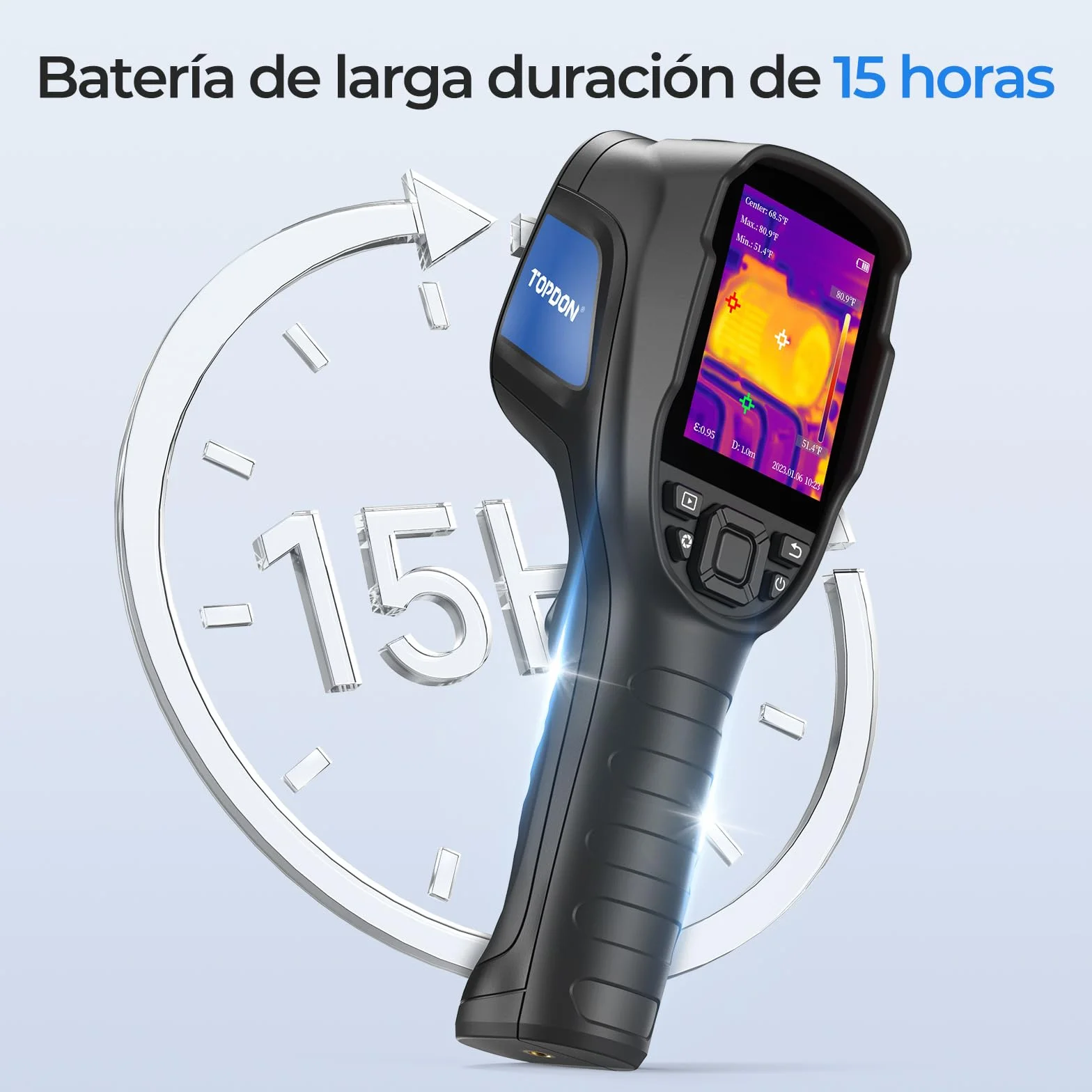 TOPDON TC004 Lite Camara Termica, Cámara Termográfica portátil con resolución IR de 240x180, Duración de Batería de 15 Horas y Zoom de Imagen 2X/4X, Rango de temperatura de –20 ℃ a +550 ℃