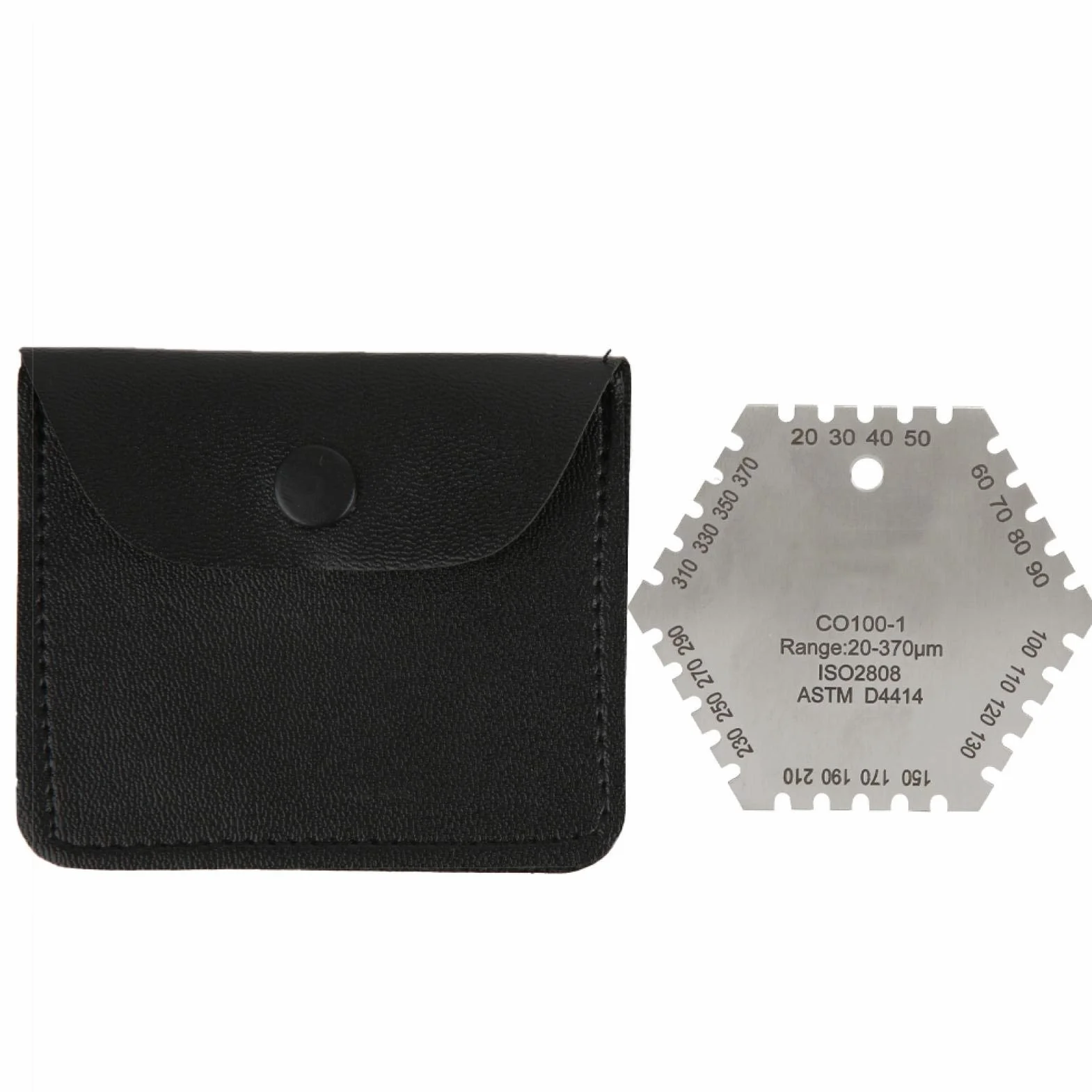 Peine de Película Húmeda Hexagonal de Acero Inoxidable Rango 20-370um