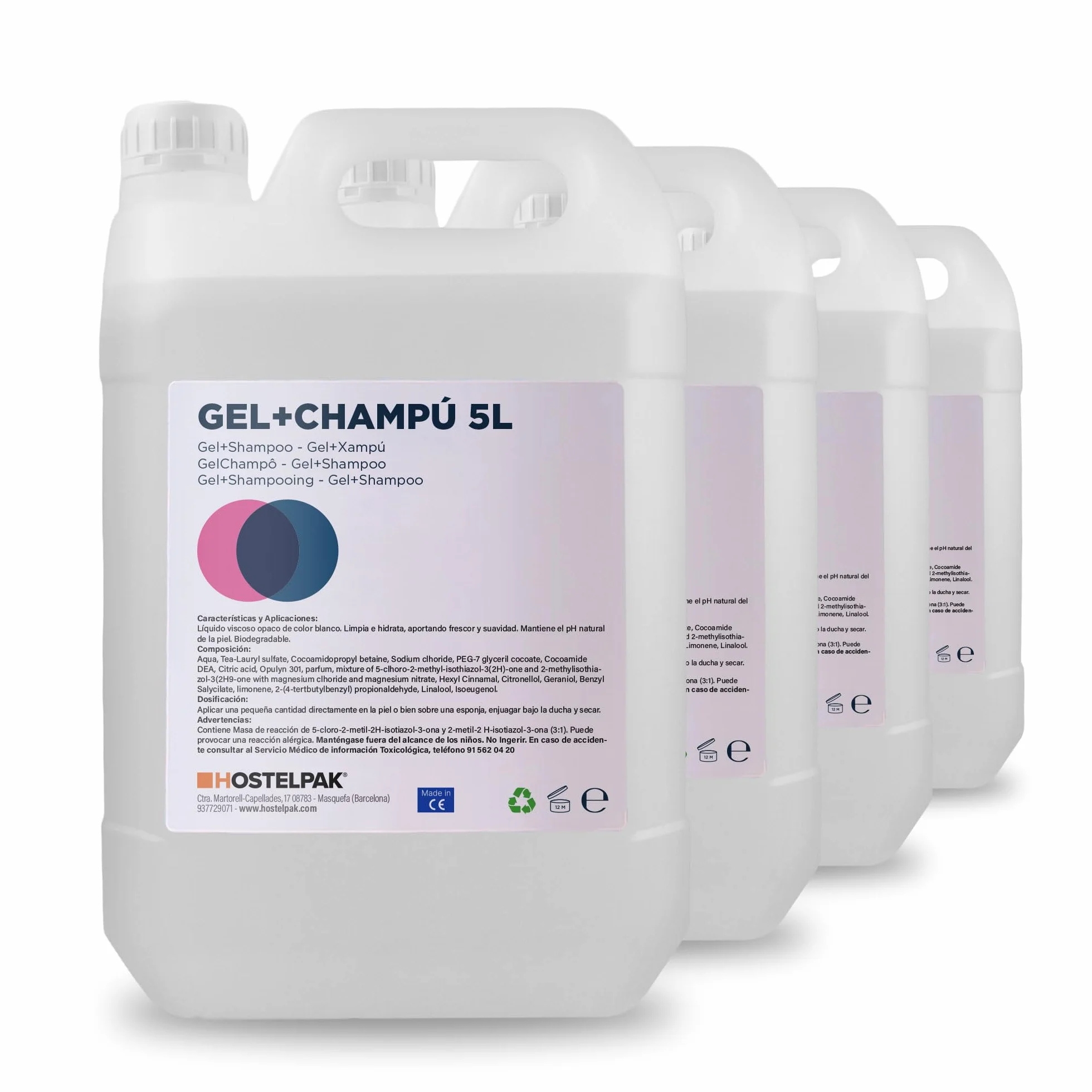 Gel Champú 2 en 1 EcoStay 5 L Caja 4 garrafas