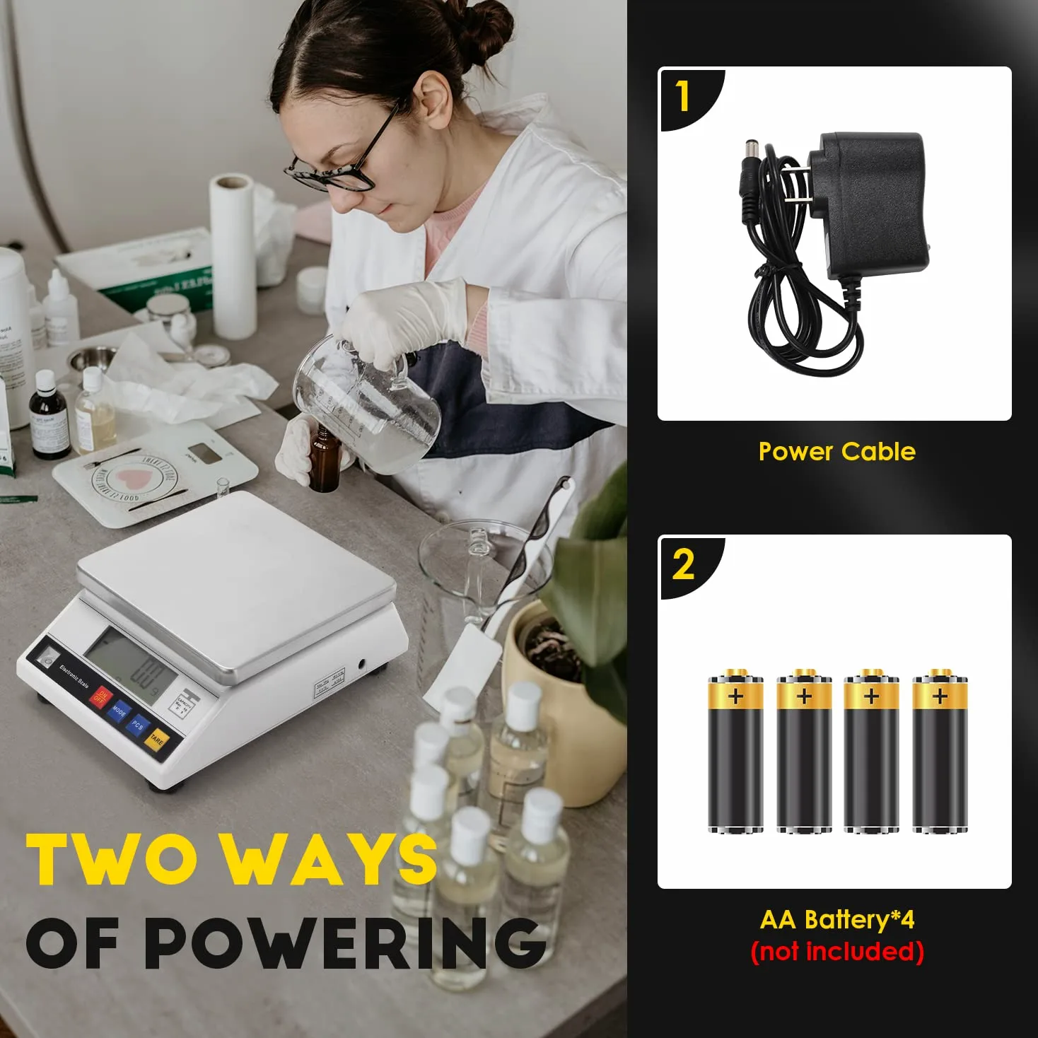 CGOLDENWALL Balanza Analítica Científica de Alta Precisión de 0.1g Digital Electrónica Báscula de de Laboratorio Inteligente Industrial con Función de conteo y Tara Ideal para Lab Joyería(3kg, 0.1g)