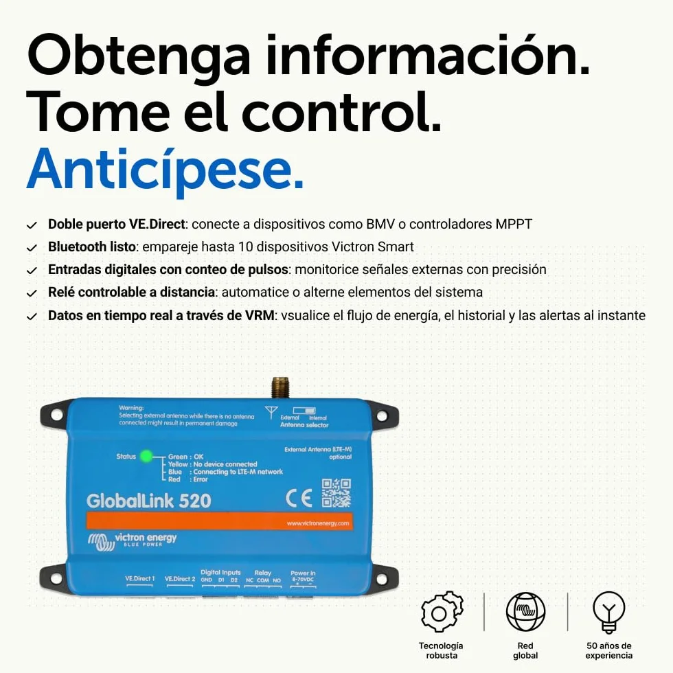 Victron Energy GlobalLink 520 para el Monitoreo y Control del Sistema