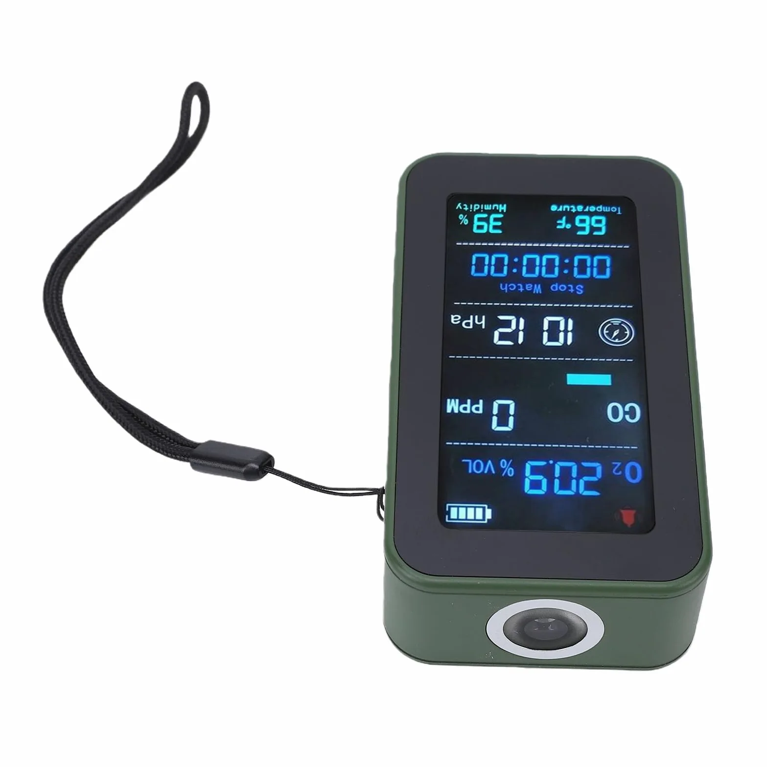 Generic Detector de Oxígeno Portátil, Monitor de Calidad del Aire con Linterna para Uso de Emergencia, Camping, Viajes, Batería de 3000mAh
