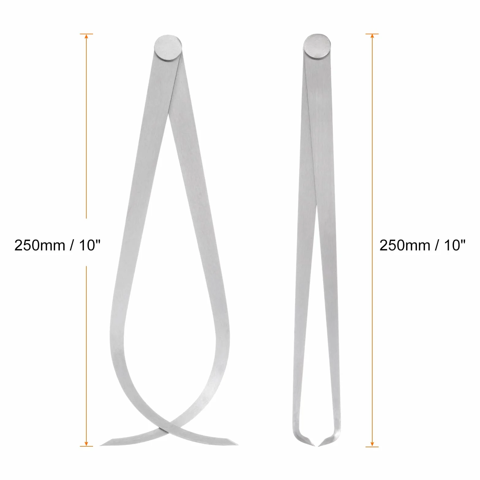 QUARKZMAN Calibrador Fijo Interior Exterior 250 mm 10" Acero Herramienta Medición