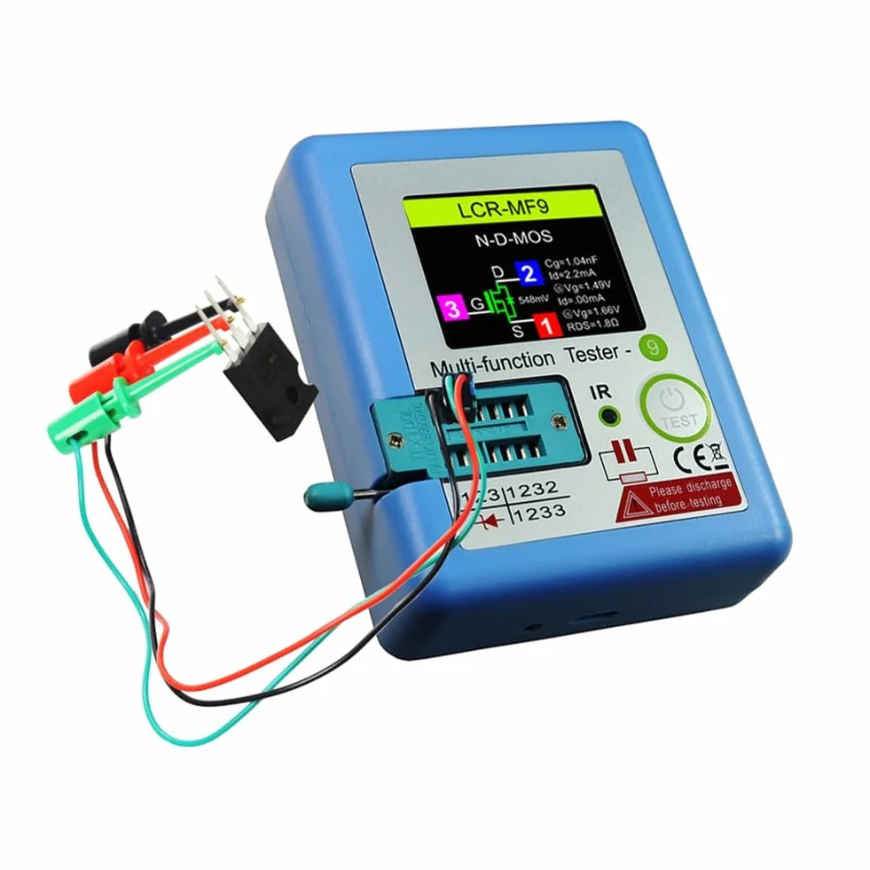 Multímetro con Pantalla LCD TFT LCR-MF9, Comprobador de Transistores, Diodos, Triodo, Condensadores, Resistencias, Medidor de Prueba MOSFET NPN PNP Triac