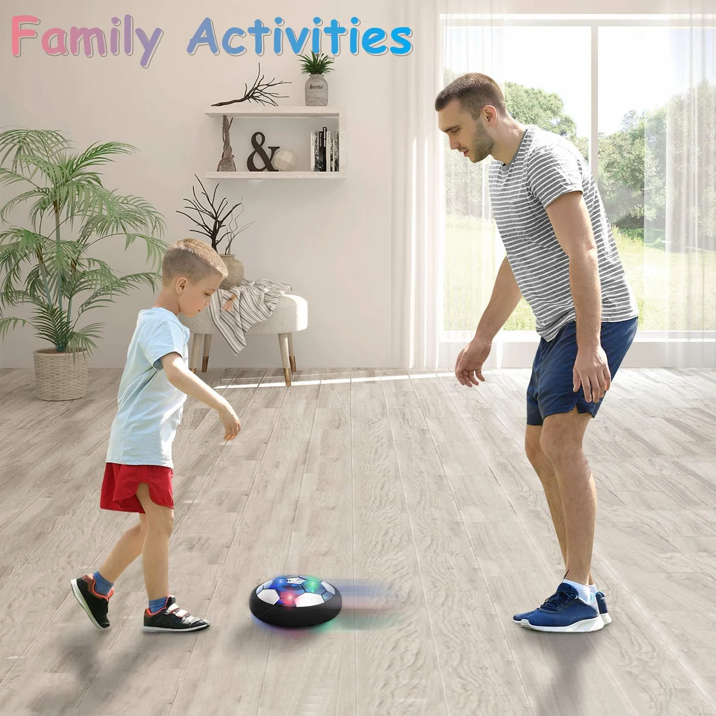 NIWWIN Balón de fútbol Hover LED, Juego eléctrico para interiores niños 3-12 años