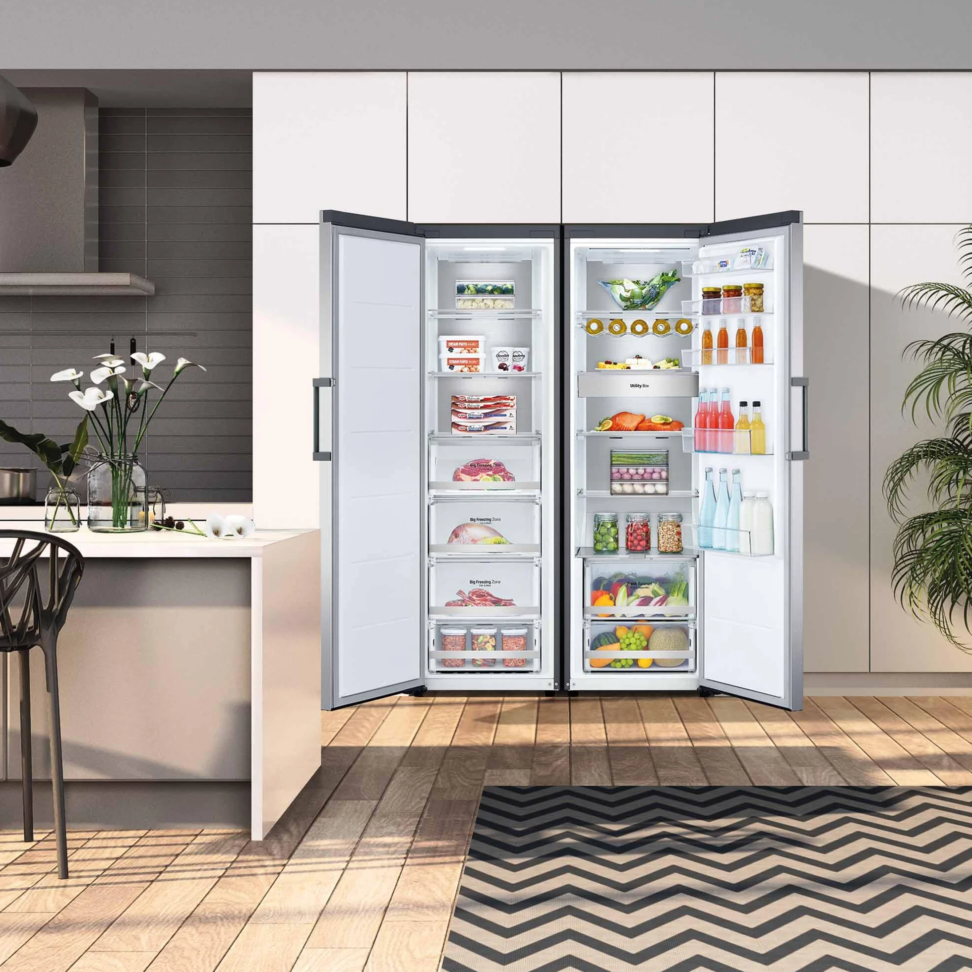 LG Congelador No Frost Total 355 L 186 cm Vertical Smart Inverter Inox