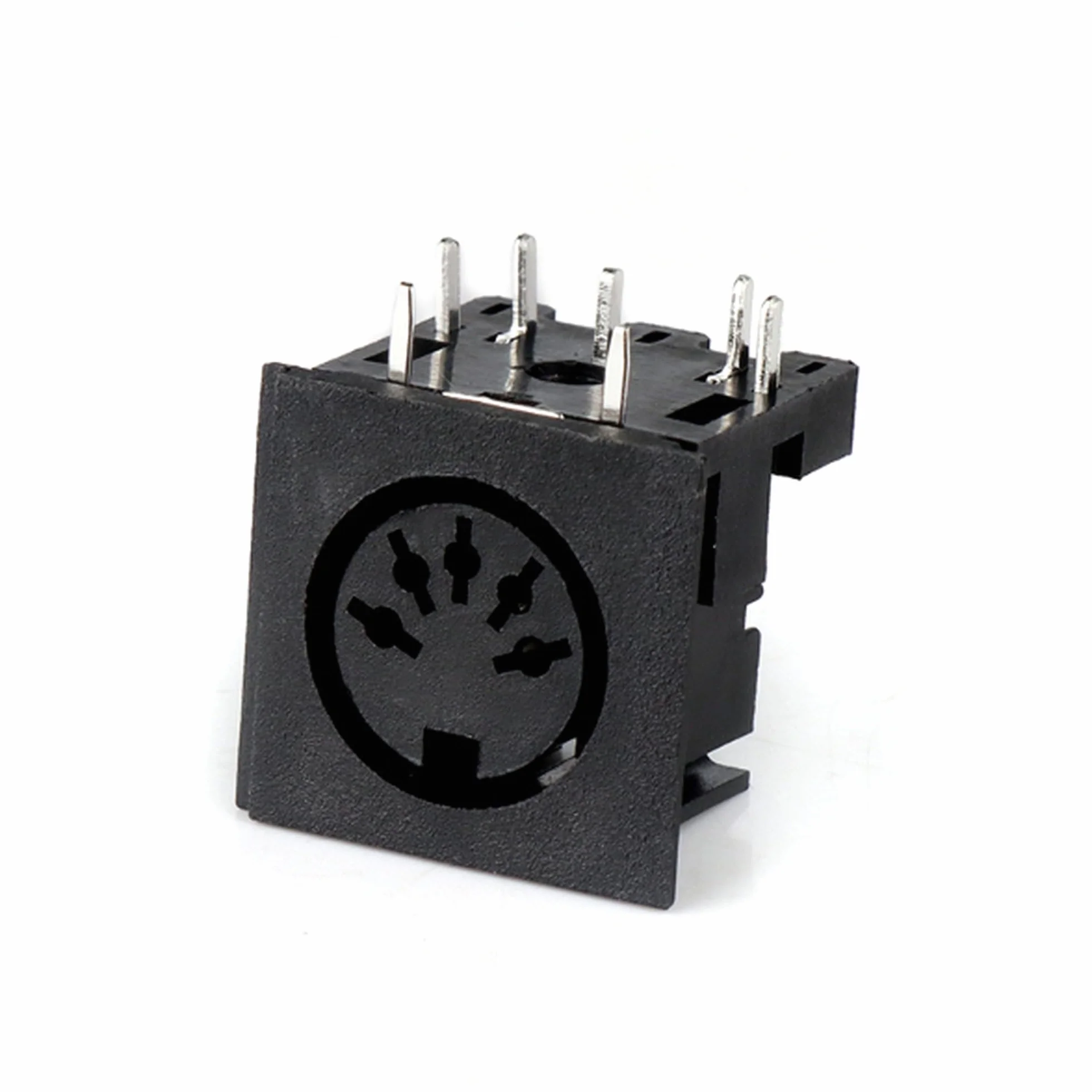 Conector Mini DIN Audio Y Vídeo Hembra 5 Pines PCB Montaje en Placa Negro