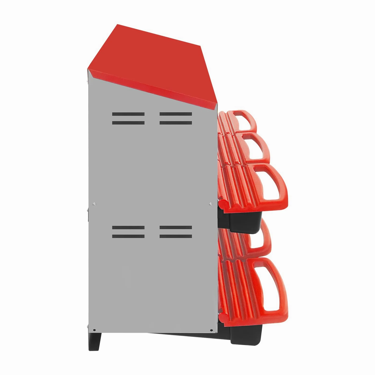 Nido para pollos, 6 compartimentos de metal para montaje en pared, con agujeros en el suelo para diferentes razas de pollos, 81 x 52 x 79 cm (rojo)
