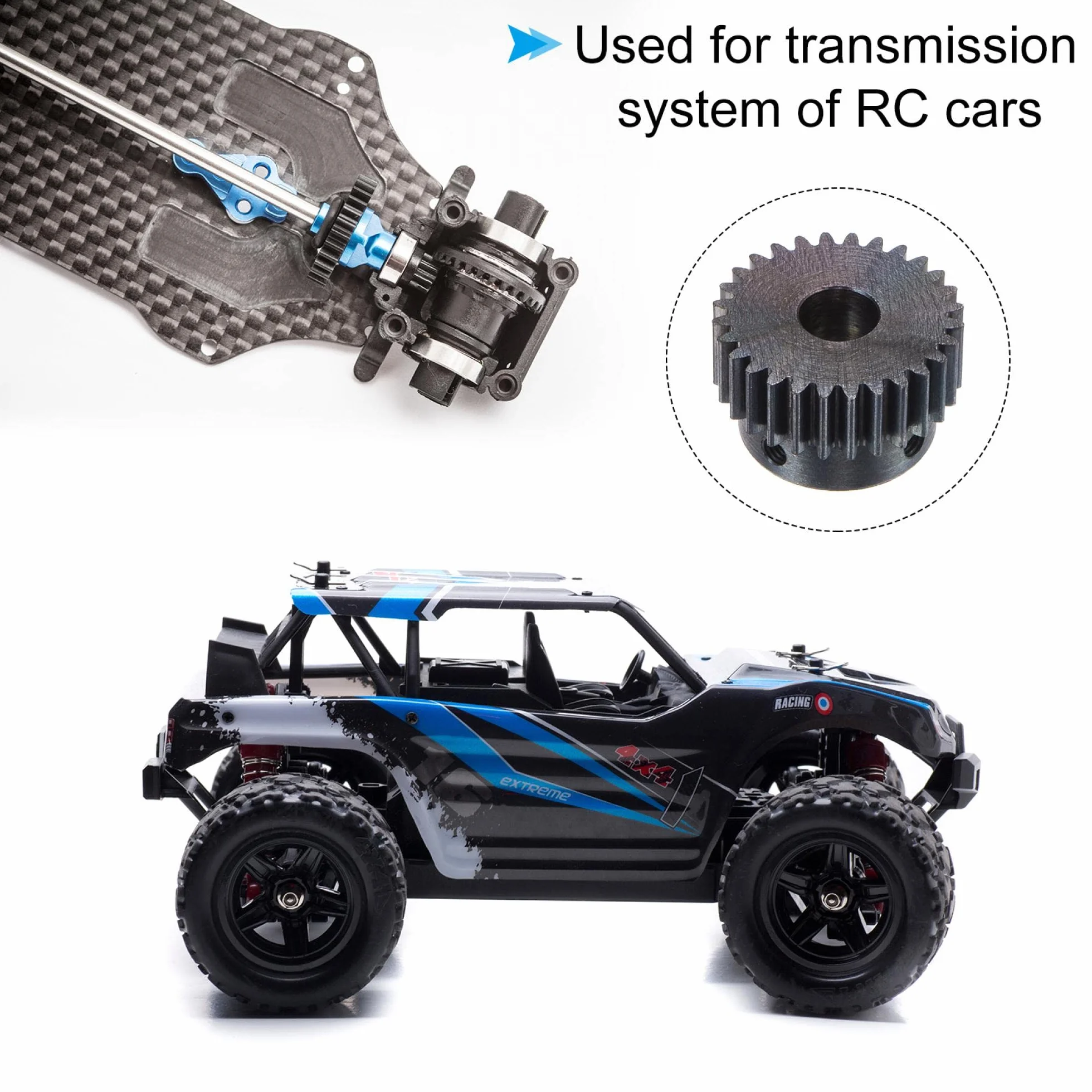 sourcing map 1Mod 28T Piñón Engranaje 8mm Endurecido Acero Motor Cremallera para RC Coche