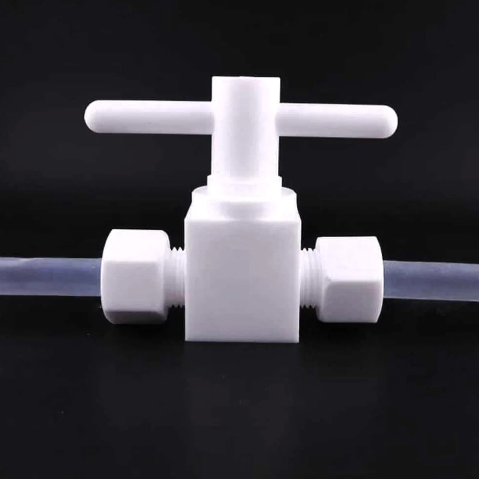 Válvula de bola recta de PTFE - Conector de diámetro igual de 2 lados for transferencia de fluido - Juego de 1 pieza(D25mm)