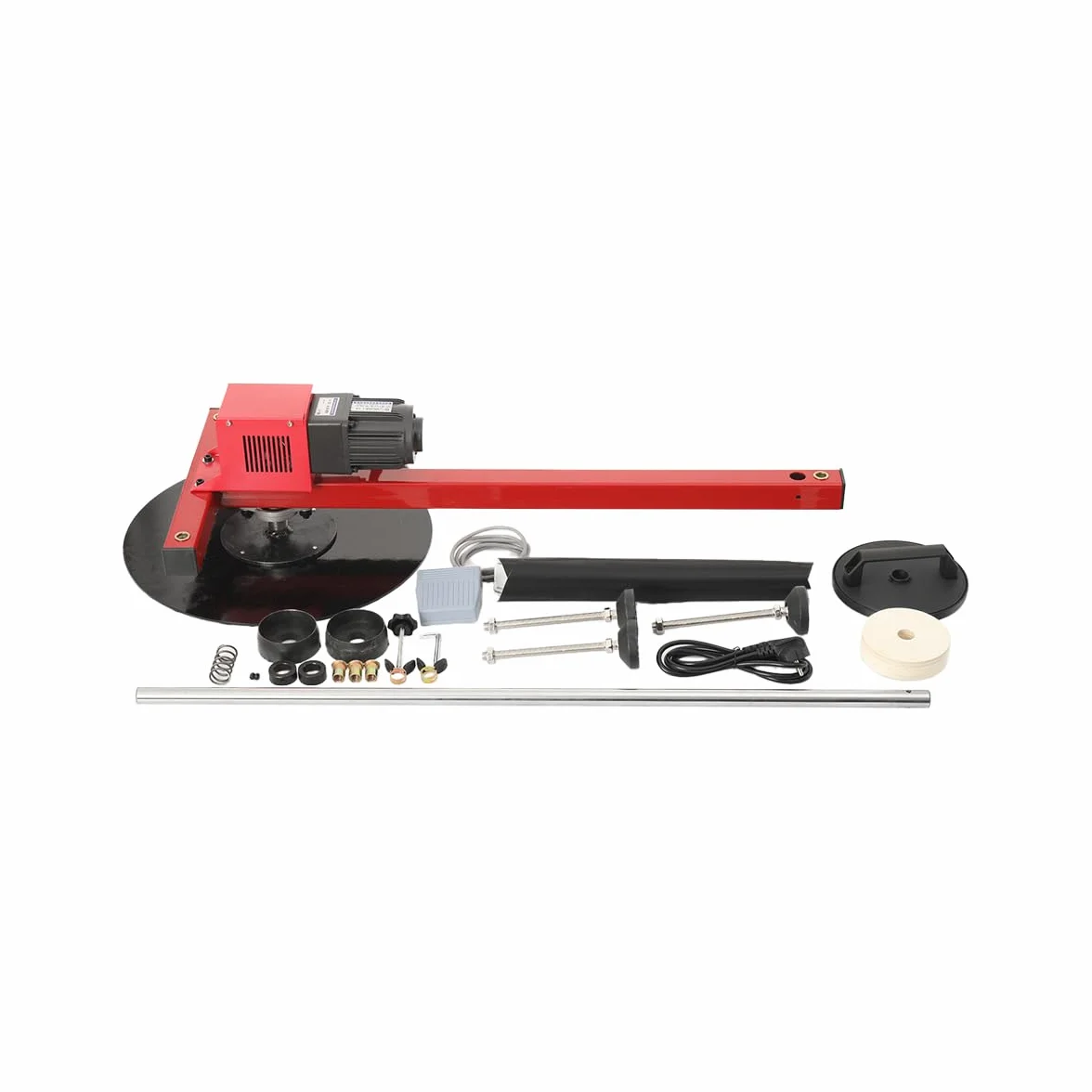 Empacadora de Película Envolvente Eléctrica Tipo T, 30 RPM 100KG Carga Máxima, Envolvedora de Palets con Pedal, Máquina de Envoltura de Cartón para Cajas de Logística Exprés