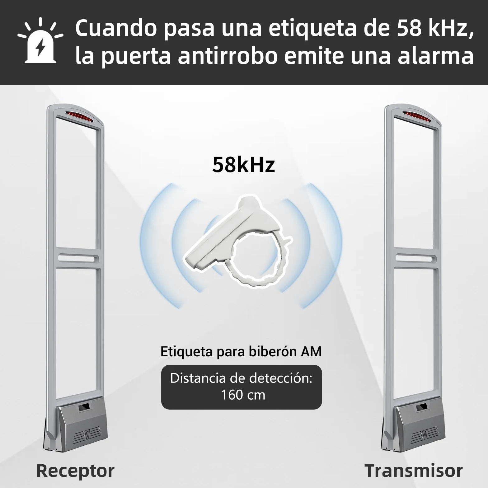 Etiquetas de Seguridad AM 58kHz para Botellas, Cerradura Antirrobo Reutilizable, Protección EAS 50 unidades