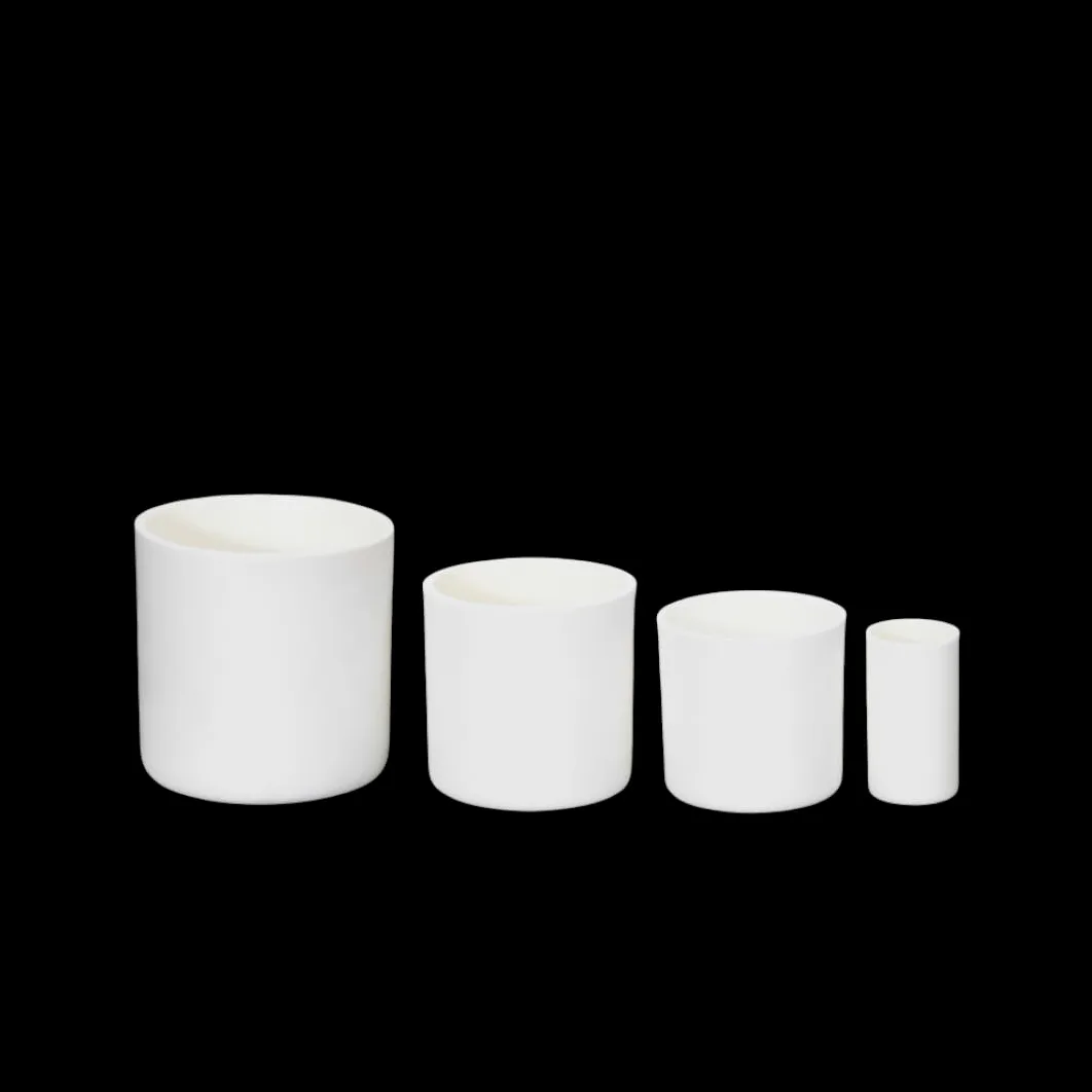Crisol de porcelana de alúmina, herramienta de laboratorio de cerámica duradera para aplicaciones de alta temperatura, resistencia química y calefacción de precisión, ideal para experimentos