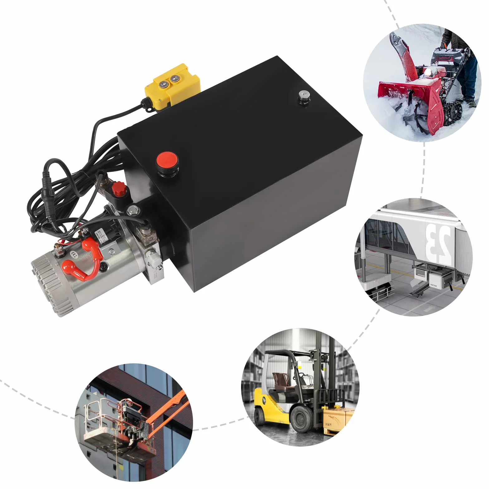 Bomba hidráulica de 12 V CC, 3 kW, agregado de bomba eléctrica, depósito de 18,9 L, motor de bomba de acero de 16 MPa, bomba de doble efecto para camión volquete, plataforma elevadora