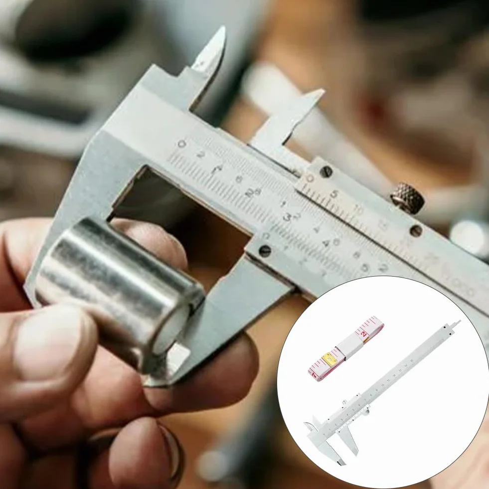Calibre Vernier, Inoxidable Vernier Caliper, Calibre Pie de Rey 150mm, Herramienta Medición Calibradores, Medida de Calibre Digital, para Medición Externa, Interna, de Profundidad y Paso