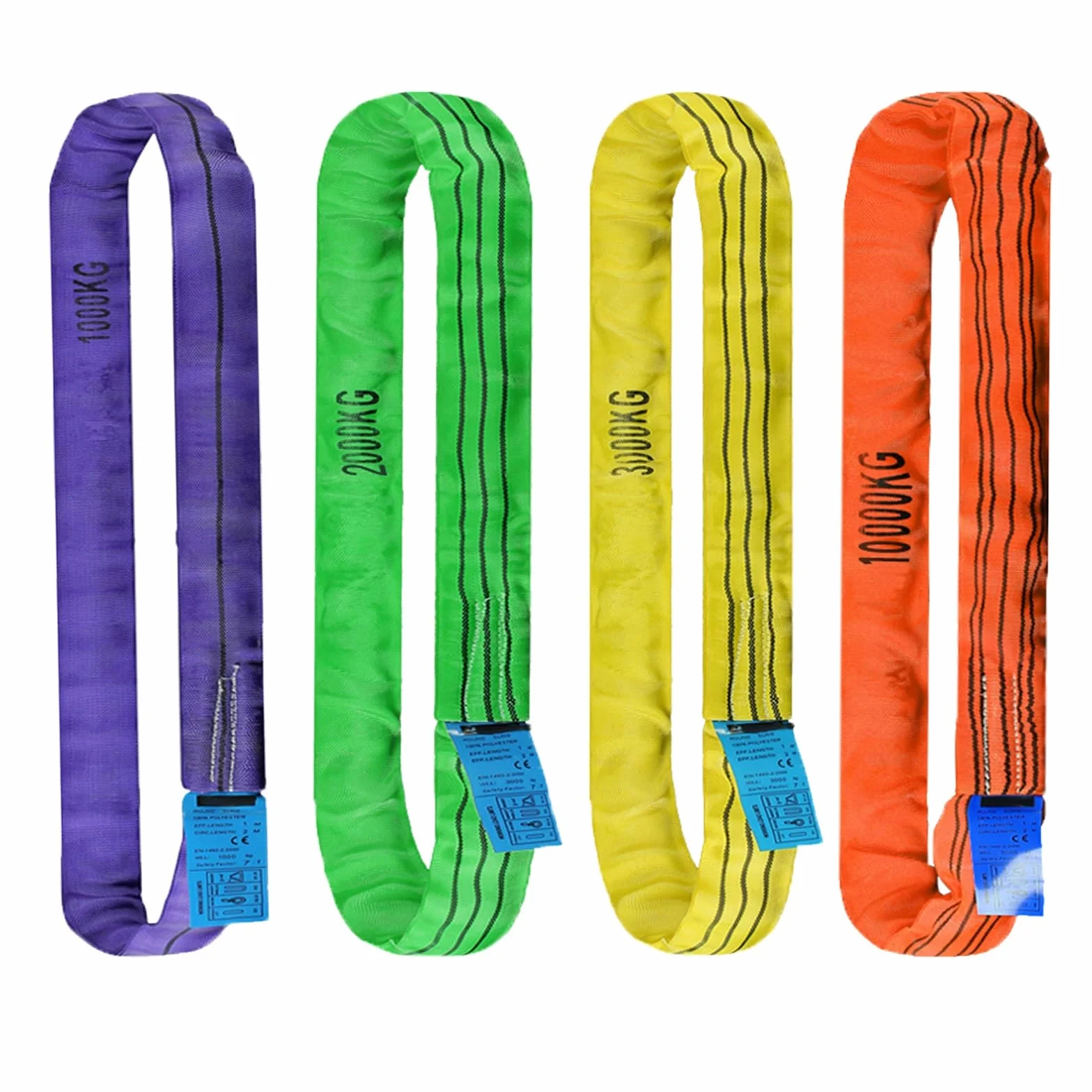 Eslinga Flexible，Eslinga de elevación，Eslinga Tubular Redonda de Poliéster，con Tratamiento anticortes y antiabrasión，para Polipasto Cestas(10T,10M)