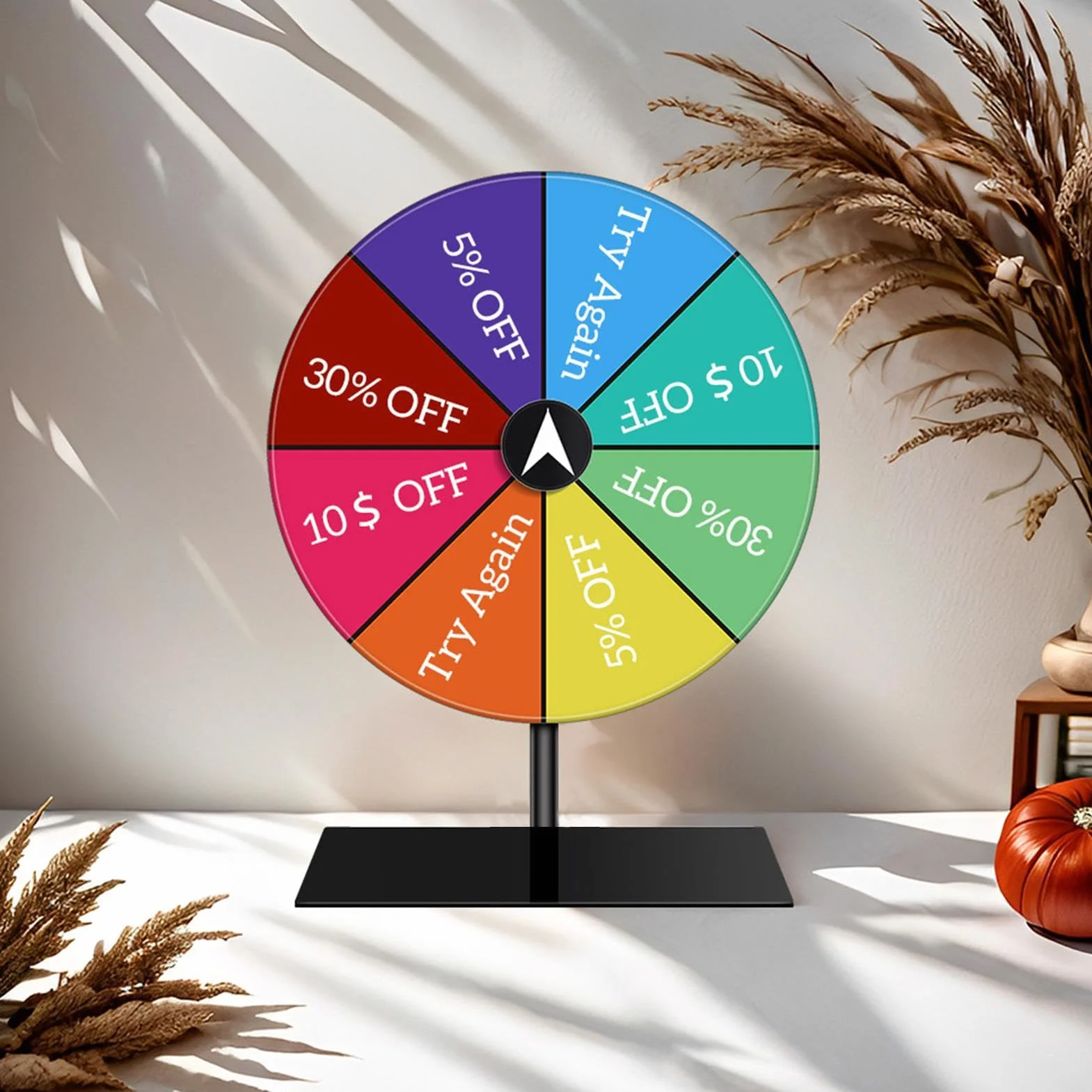 Juego De Ruleta - Ruleta De La Fortuna con 8 Ranuras Personalizables - Rueda para Premios con Soporte De Escritorio