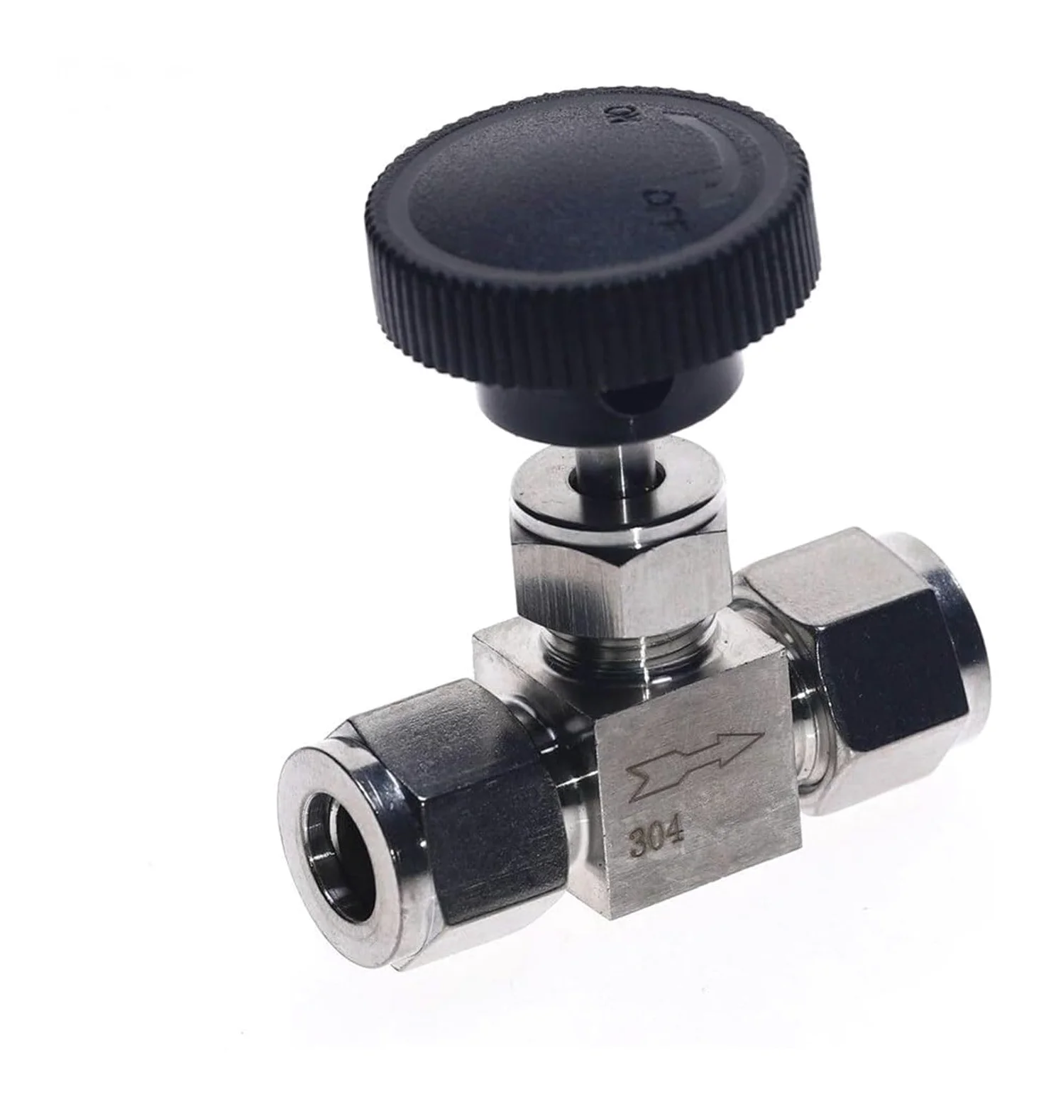 válvula de bola de tubería, Válvula de aguja ajustable, aislamiento acero inoxidable for corte línea agua, aceite, aire, gas y combustible(12mm)