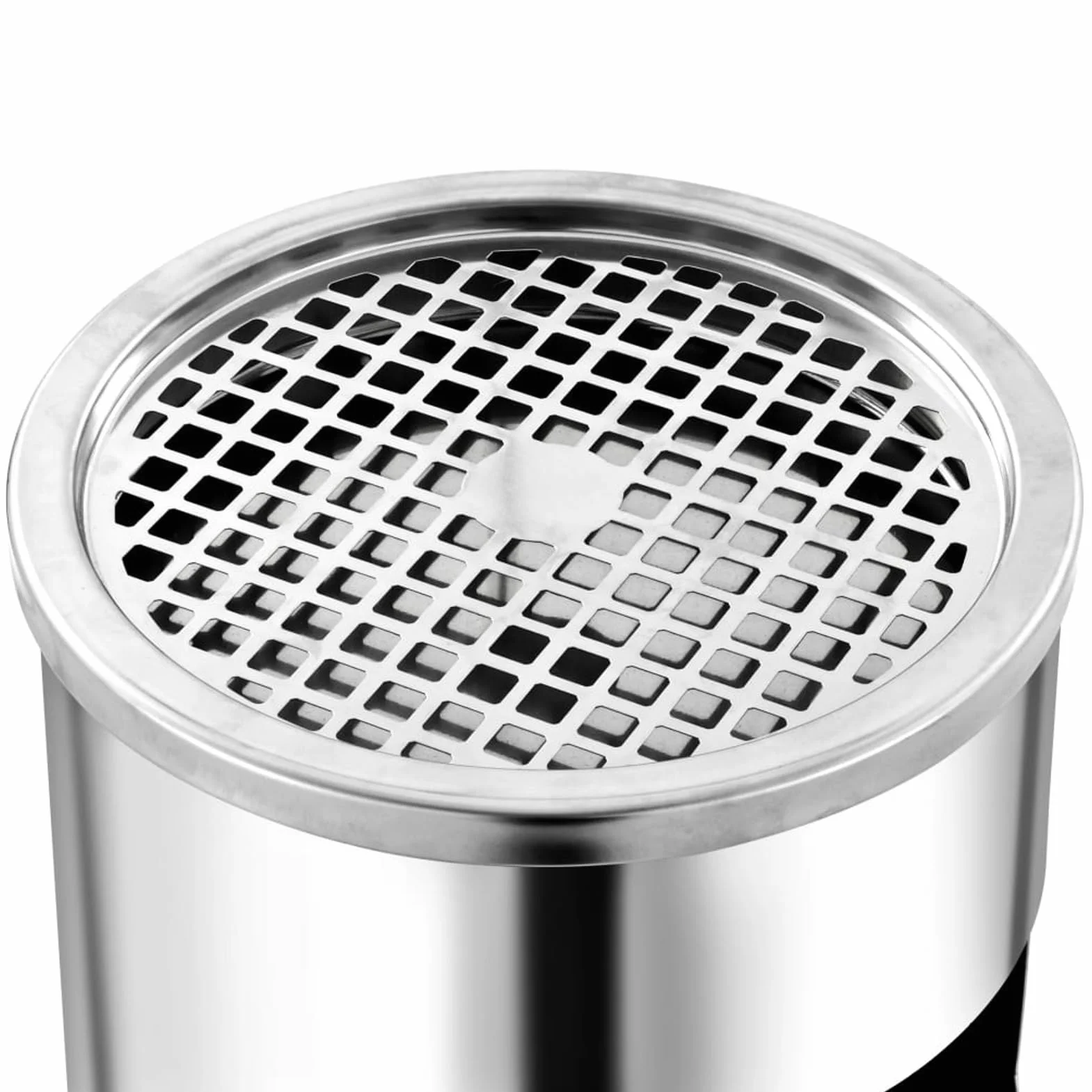 Homgoday Papelera con Cenicero de Acero Inoxidable, 26L, para Pared, Color Plateado, Fácil Limpieza