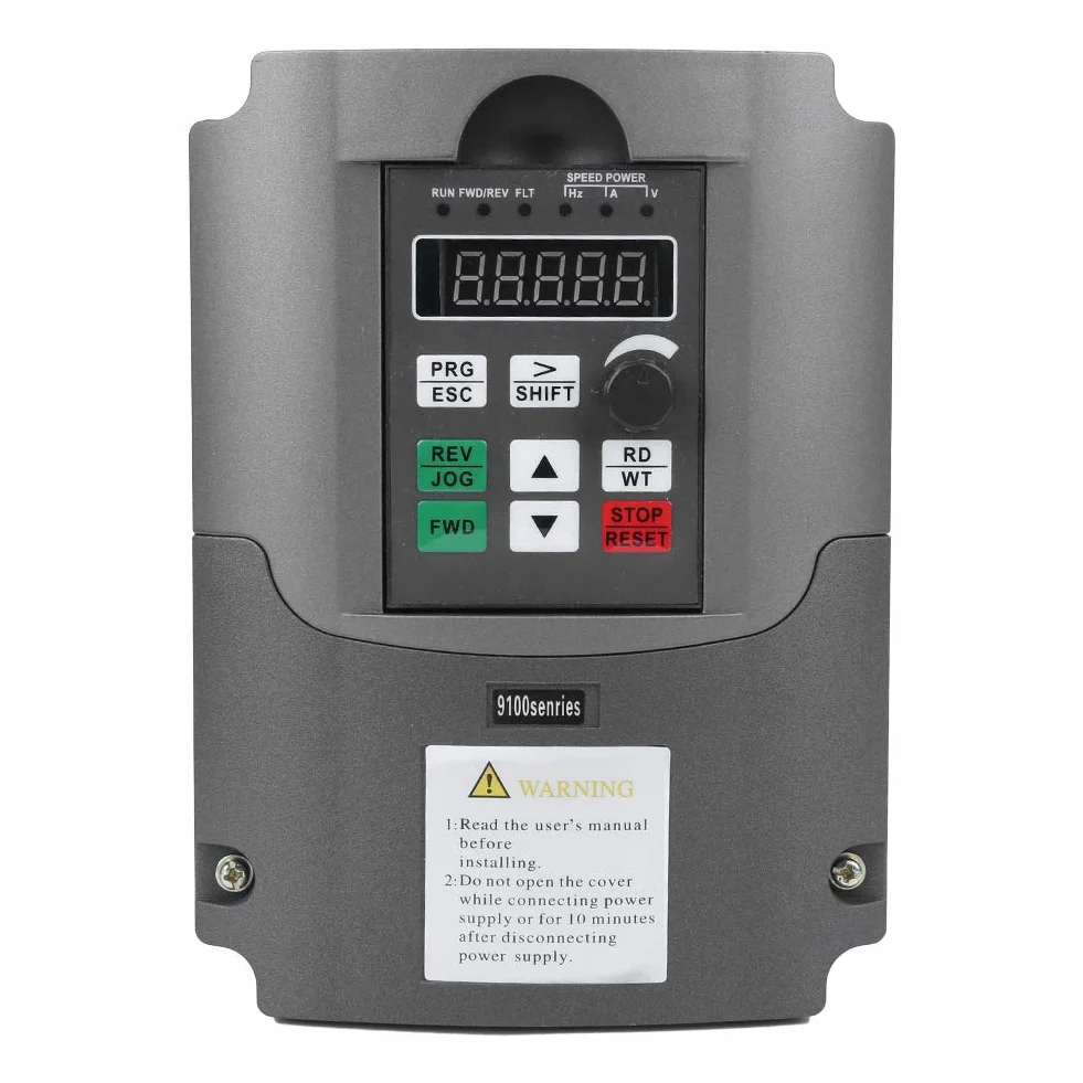 Oumefar Inversor VFD 5.5KW, Convertidor Frecuencia 220V Monofásico a 380V Trifásico, Control Motor con Ventilación, Controlador de Motor con Variador de Frecuencia