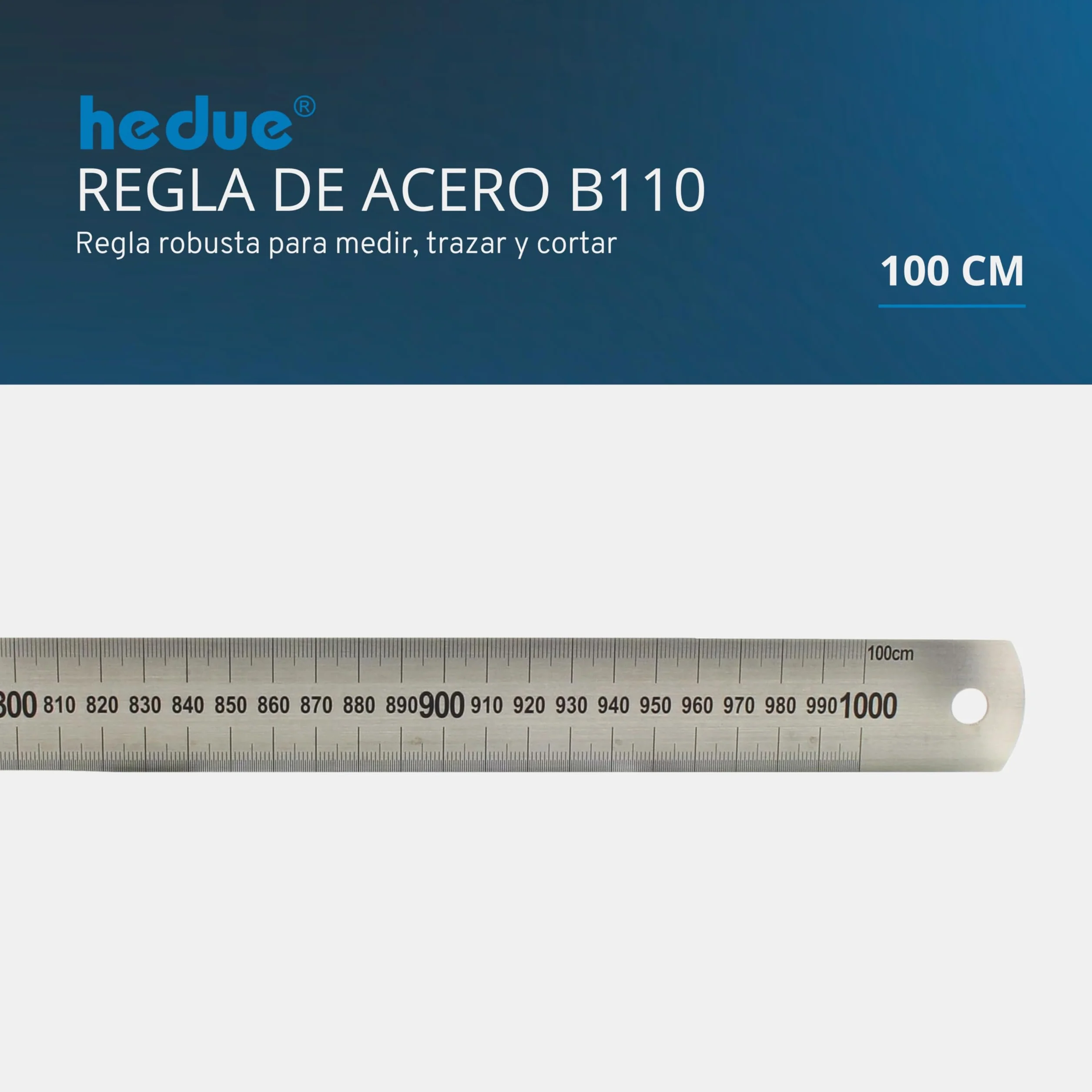 Regla de acero inoxidable 1000mm - Regla carpintero escala milimetrada 1 metro