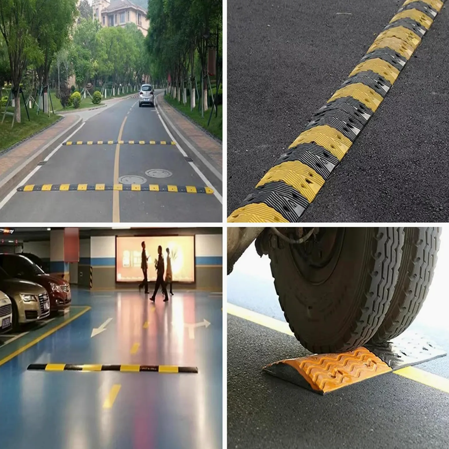 Reductores de Velocidad,Badenes para Garaje Goma Resistente,Banda Reductora De Velocidad Vial,Báden Reductor de Velocidad Vial,Resistente Al Desgaste,para Coches,Camiones,Furgonetas