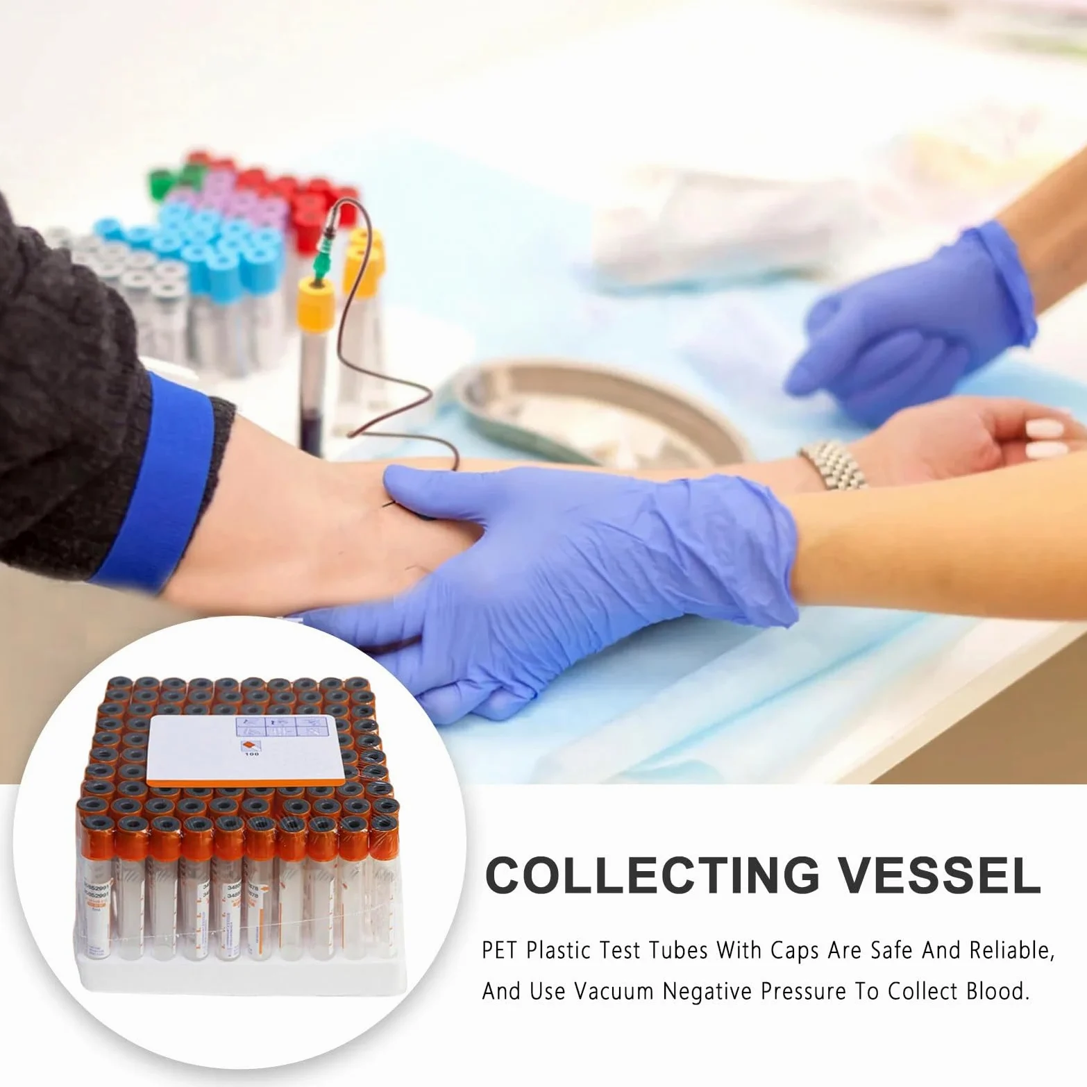 Centrífuga, Tubos para extracción de Sangre, Paquete de 100 Unidades, 3 ml, Tubo de centrífuga de un Solo Uso para Laboratorio