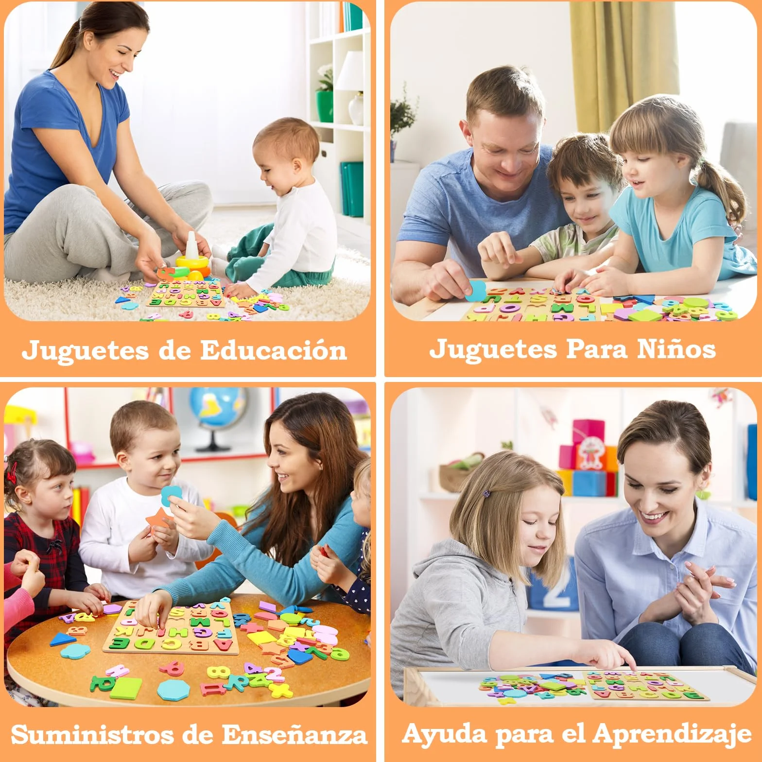 ZOCONE Puzzle Madera Letras y Numeros Rompecabezas Alfabeto Juguetes Niños Montessori Juegos Educativos 1 2 3 4 Años Regalo