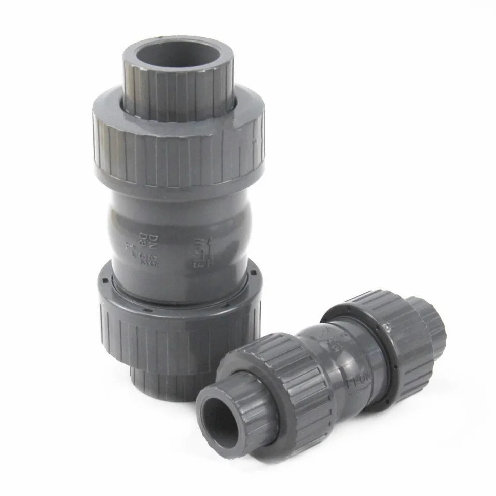 Válvula de retención de UPVC de 20-63 mm con Doble unión y válvula antirretorno for Evitar el reflujo en tuberías de Agua.(DN25)