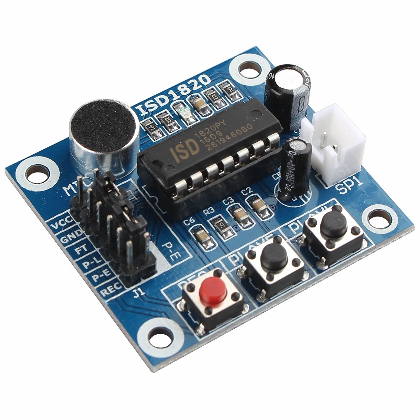 2 Piezas ISD1820 Sonido de Voz grabación y reproducción modulo para Arduino con Micrófono