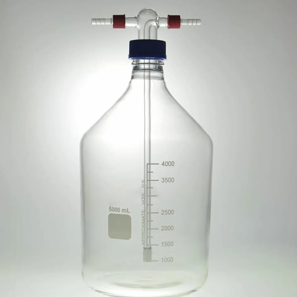 Cristalería de Laboratorio Frascos de laboratorio con conectores de manguera extraíbles que terminan con el G2 sinterizado(500ml)