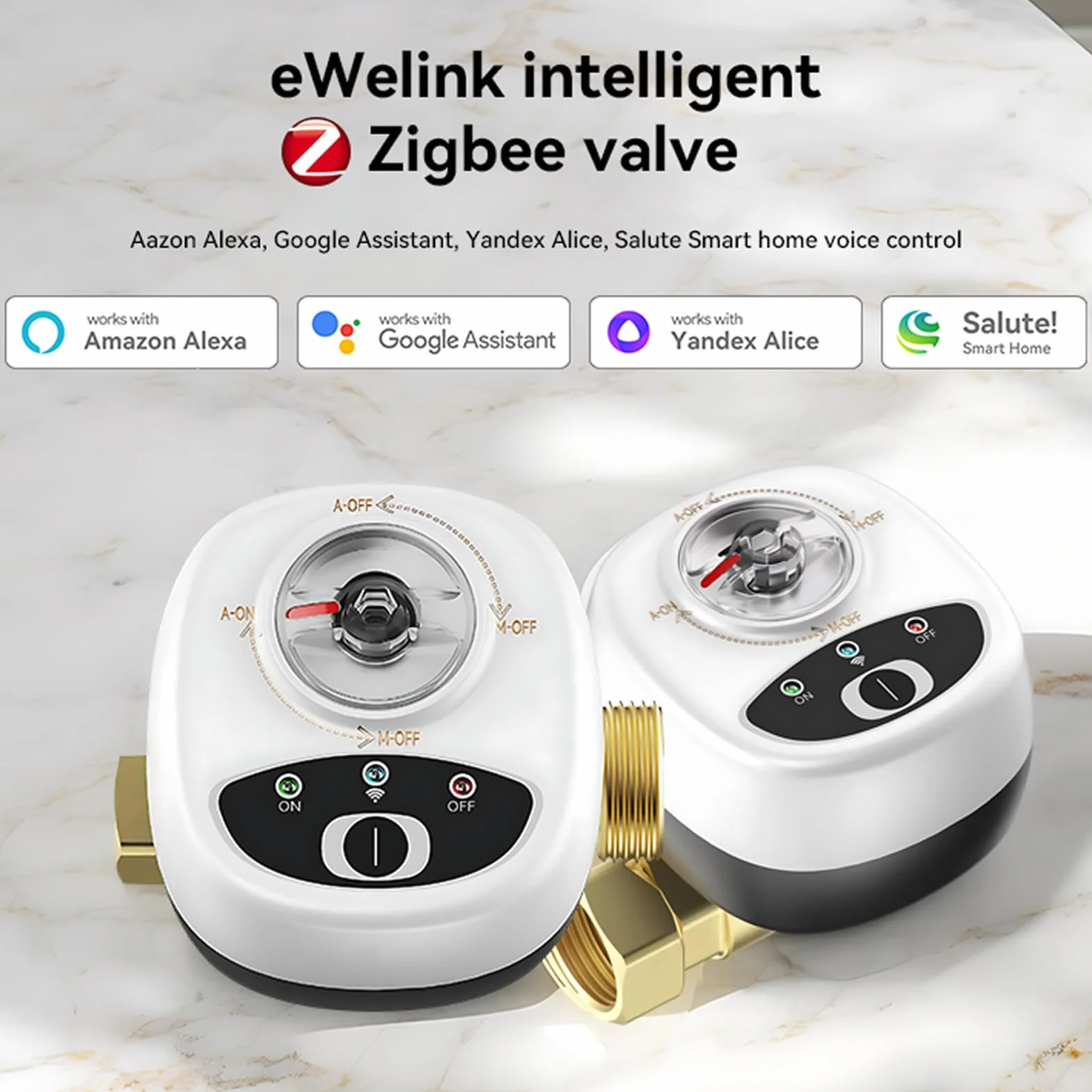 Válvula de agua EWeLink ZigBee, interruptor automático, válvula de bola inteligente, impermeable IP65, control remoto inalámbrico por aplicación, compatible con, asistente y saludo