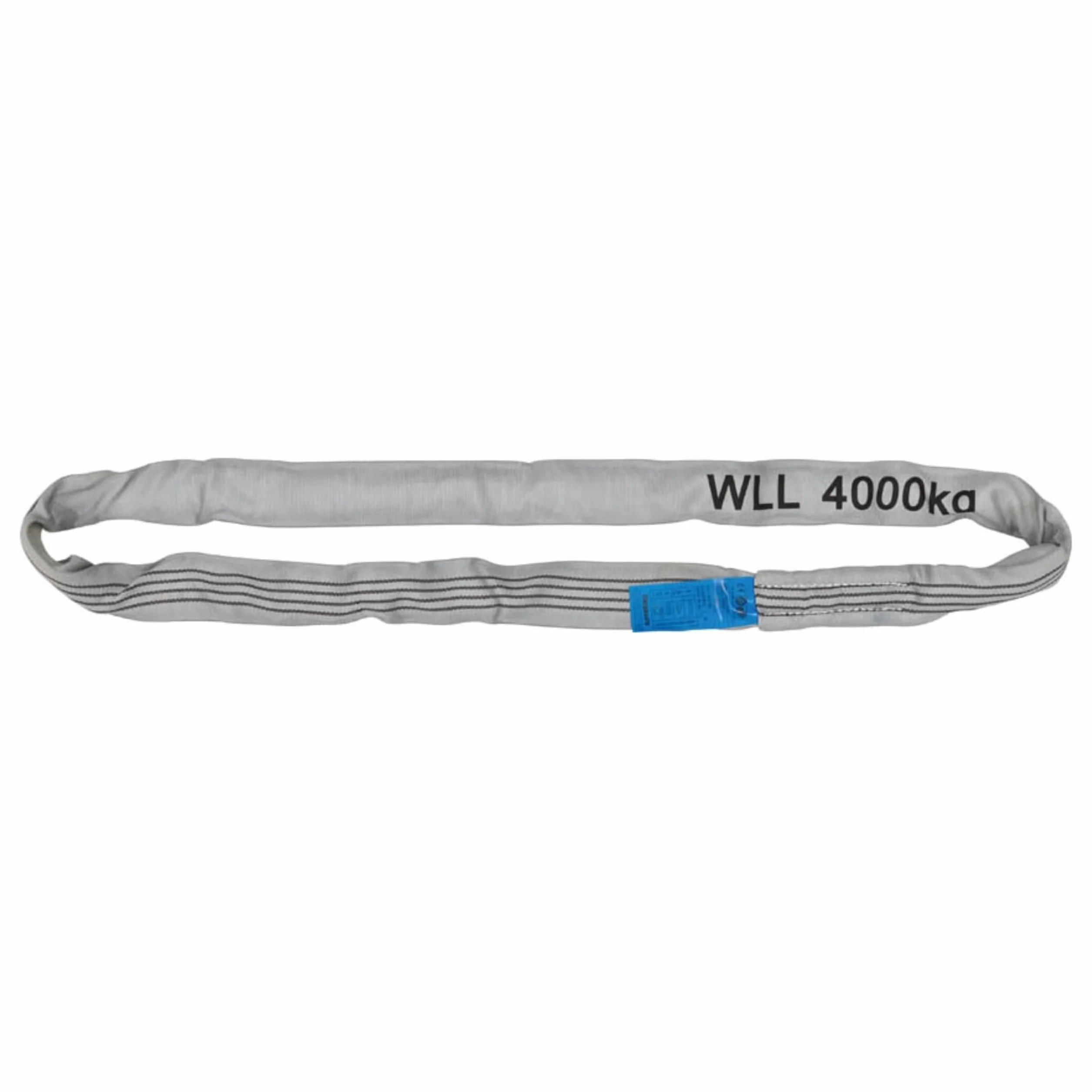 Eslinga WLL 4000 kg, longitud 1 m, 2 m, gris