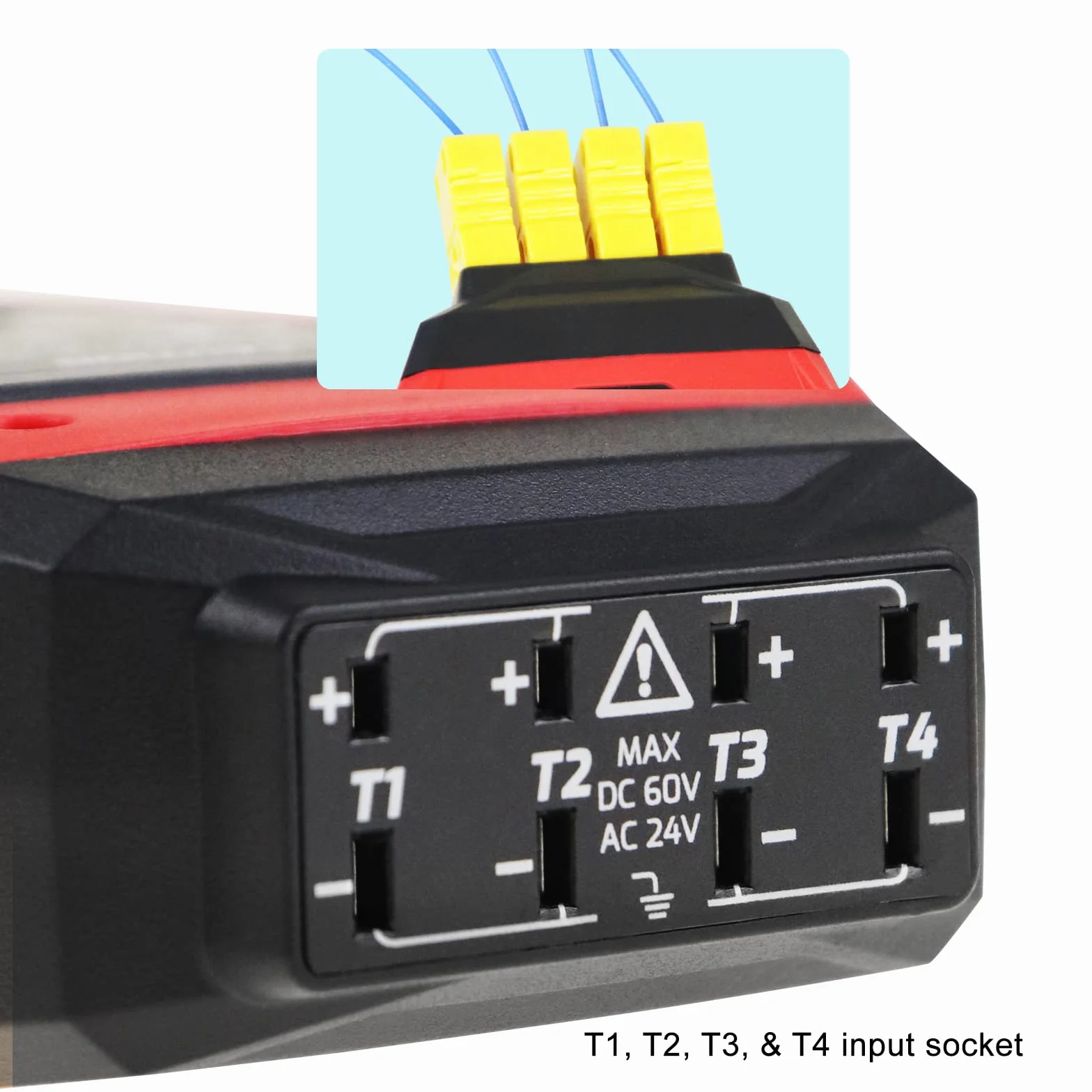 Registrador Digital de Datos Termopar Tipo K/J 4 Canales -200~1372°C Medidor Temperatura con Alarma