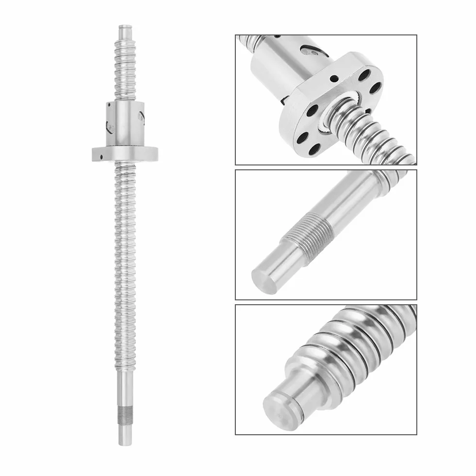 Tornillo de Bola Antiretroceso CNC SFU1605, Movimiento Lineal 300 mm con Tuerca de Bloqueo