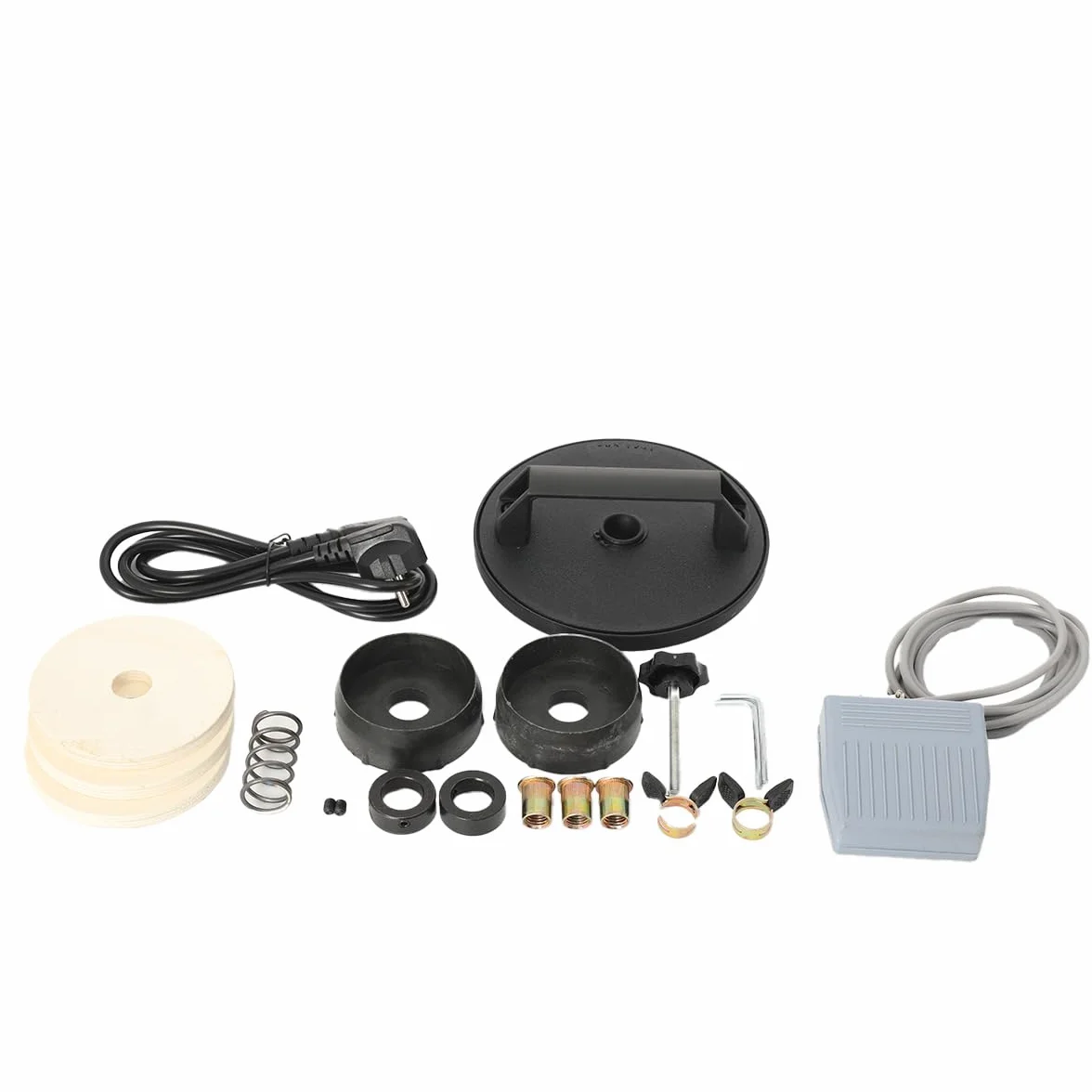 Empacadora de Película Envolvente Eléctrica Tipo T, 30 RPM 100KG Carga Máxima, Envolvedora de Palets con Pedal, Máquina de Envoltura de Cartón para Cajas de Logística Exprés