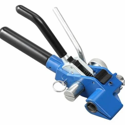 Herramienta manual de prensa de correa de acero sin hebilla para flejar, sujetar y cortar, ideal para agrupar cables, tuberías y carteles