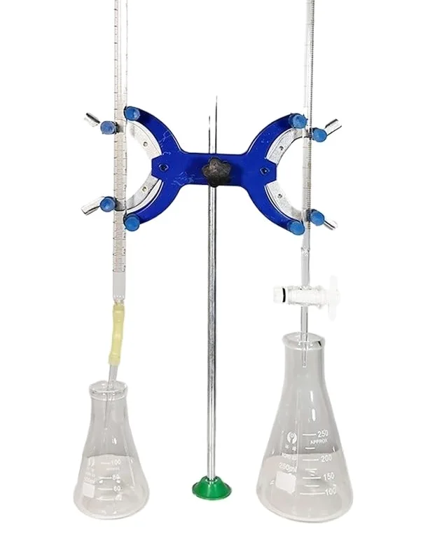 Buretas de vidrio, Bureta de vidrio borosilicato clase A, llave paso PTFE, valoración multicolor, 10-100 ml(25ml PTFE alkaline/cidic)