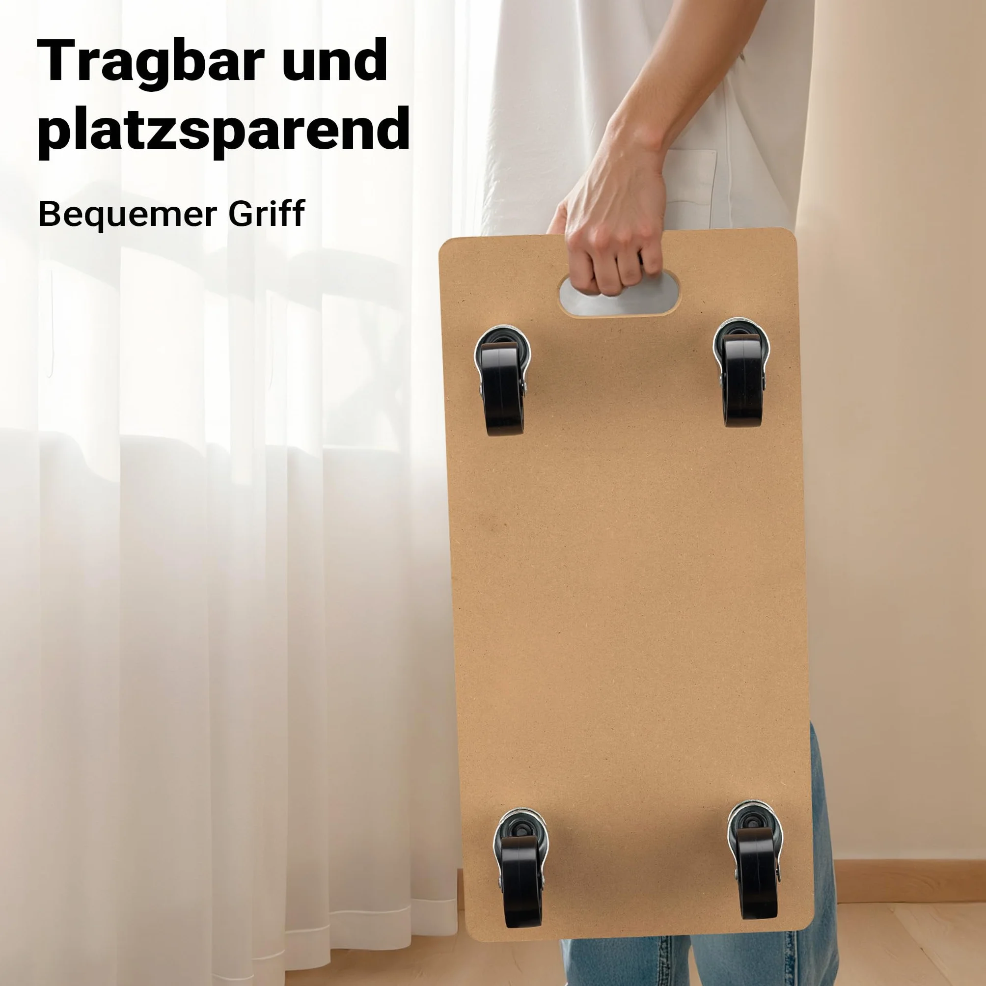 Tabla de Ruedas para Transporte MDF 580x290mm 250kg Plataforma Rodante