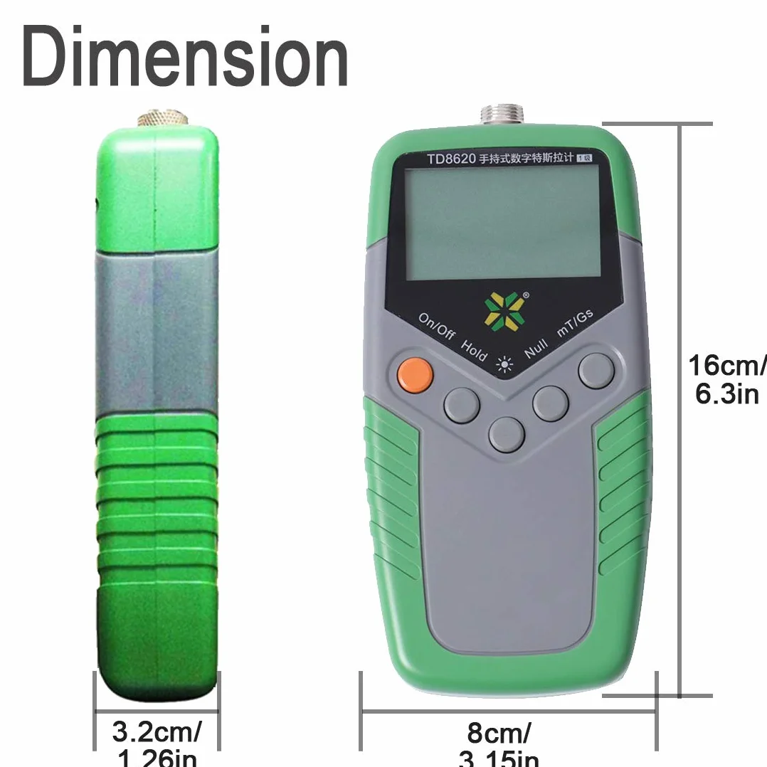 Medidor de Gauss Digital Portátil TD8620 Gaussmeter 0-2400mT